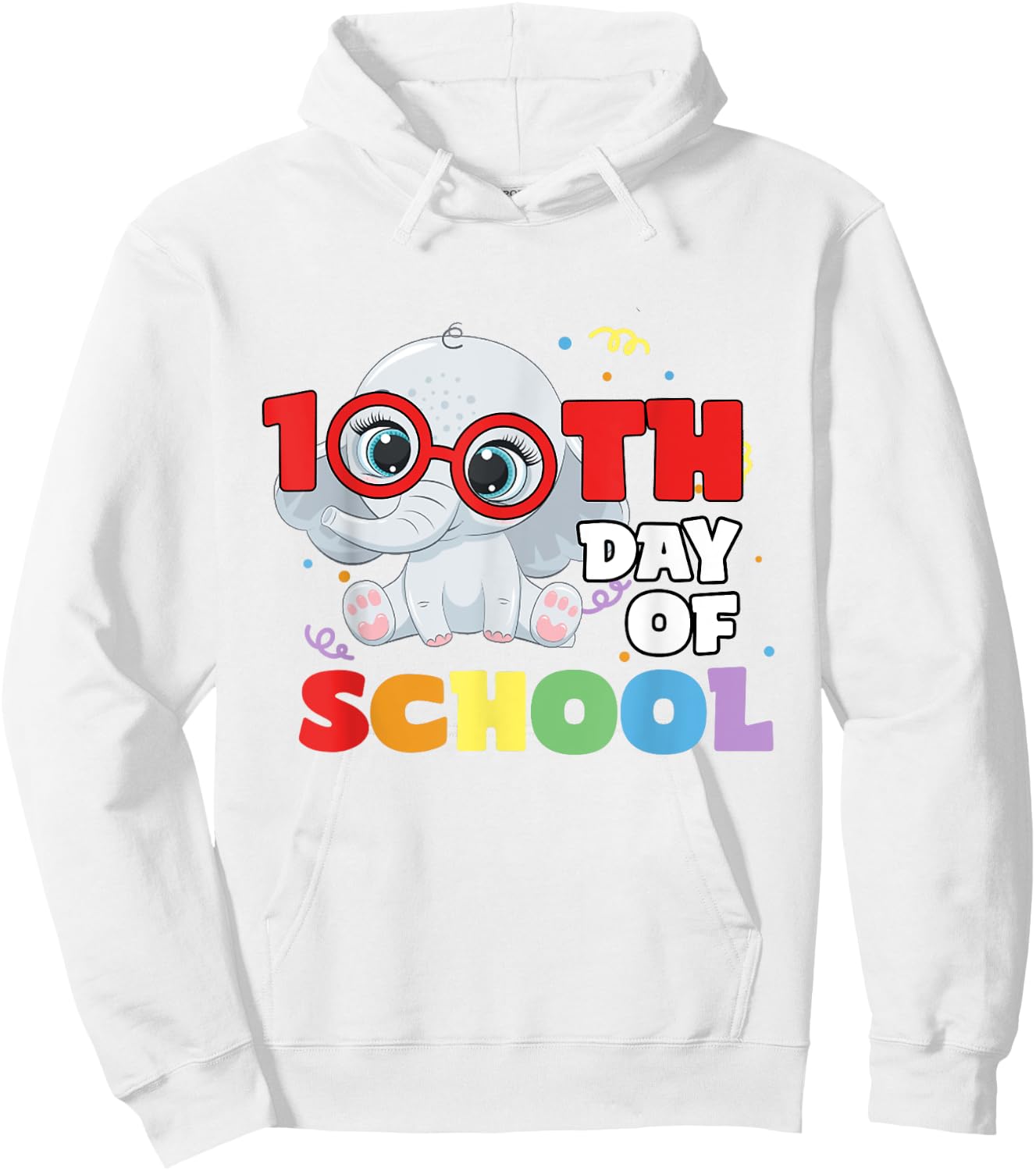 100th Day Of School Elephant Cute 100 Days Student Teacher Women Kids Hoodie - Hoodie | White