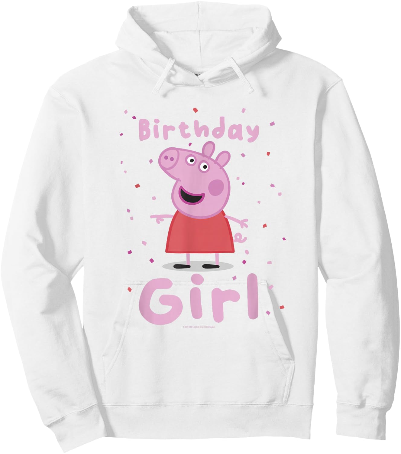 Peppa Pig Birthday Girl Pink Celebration Lyrics Hoodie - Hoodie | White