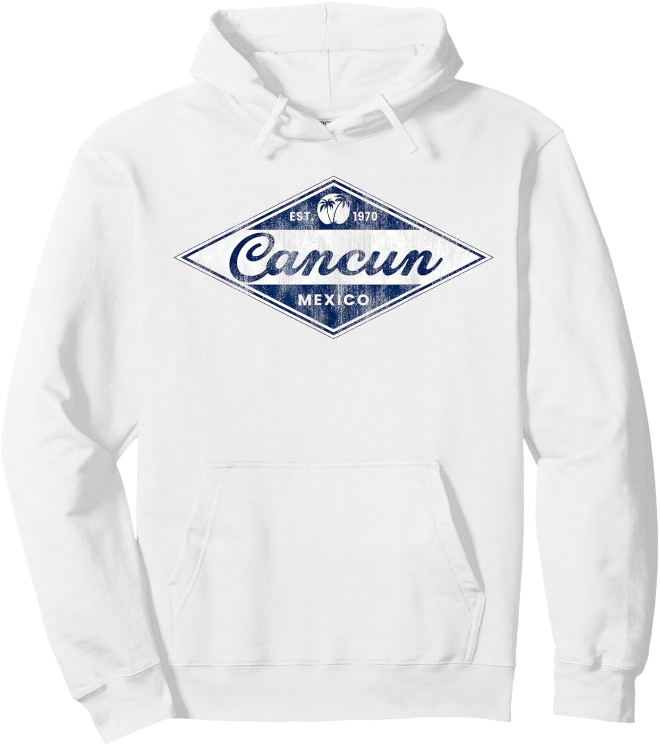 Vintage Cancun Palm Trees retro 70s Surfer Mexican Vacation Hoodie - Hoodie | White