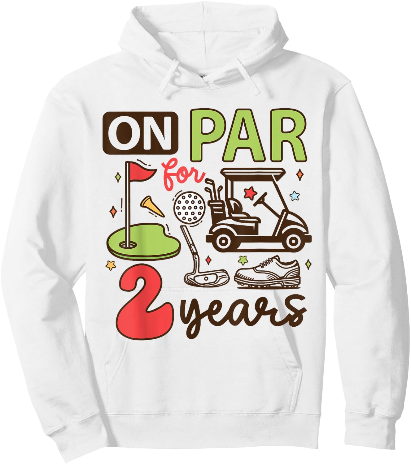 Funny 2nd Birthday Golf Shirt 2 Years Old Golfer Kids Boys Hoodie - Hoodie | White