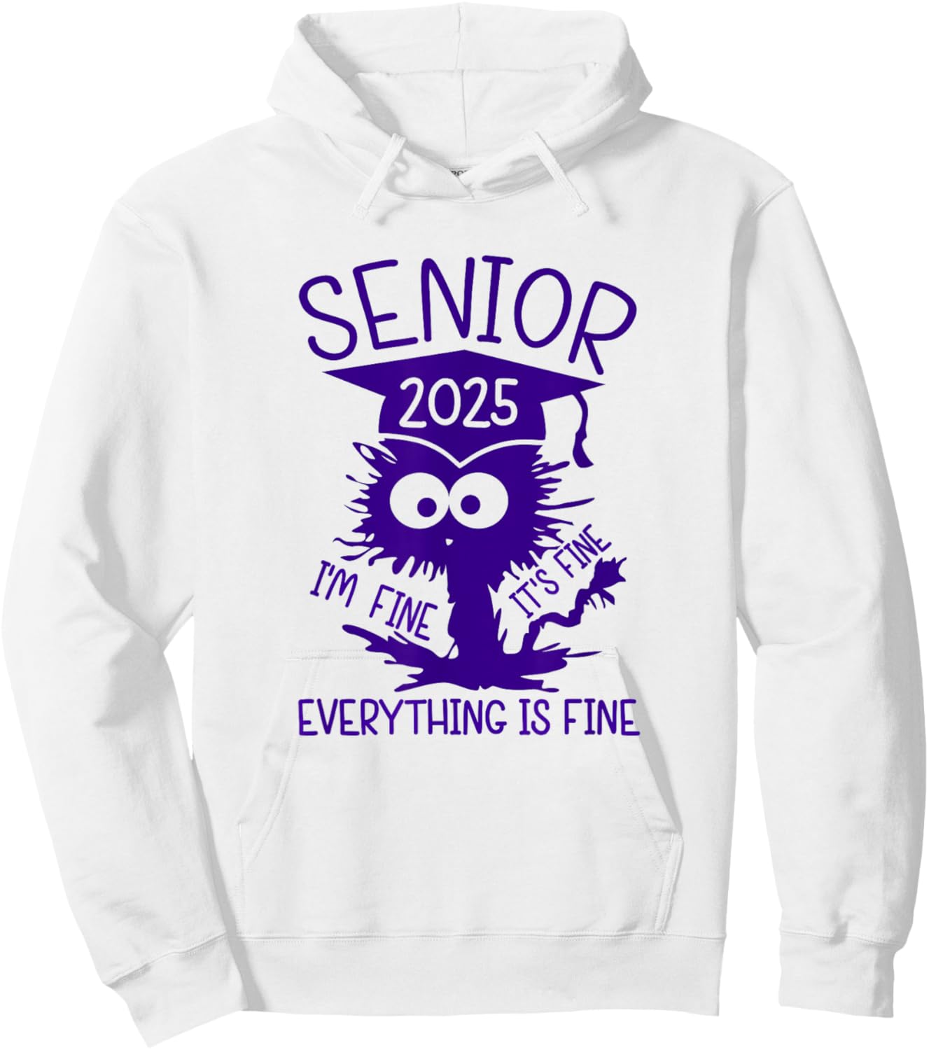 Senior 2025 High School College Graduation Year Class Of 25 Hoodie - Hoodie | White