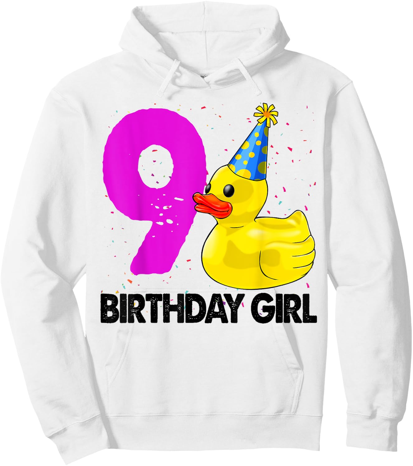 Funny Birthday Girl 9 Duck Shirt Women Duck Lovers Hoodie - Hoodie | White