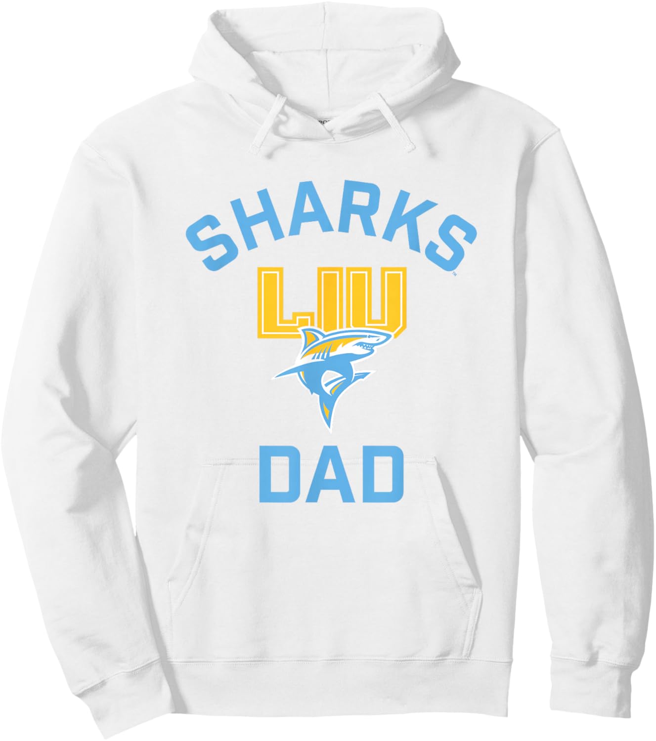 Long Island University LIU Blackbirds Arched Dad Hoodie - Hoodie | White