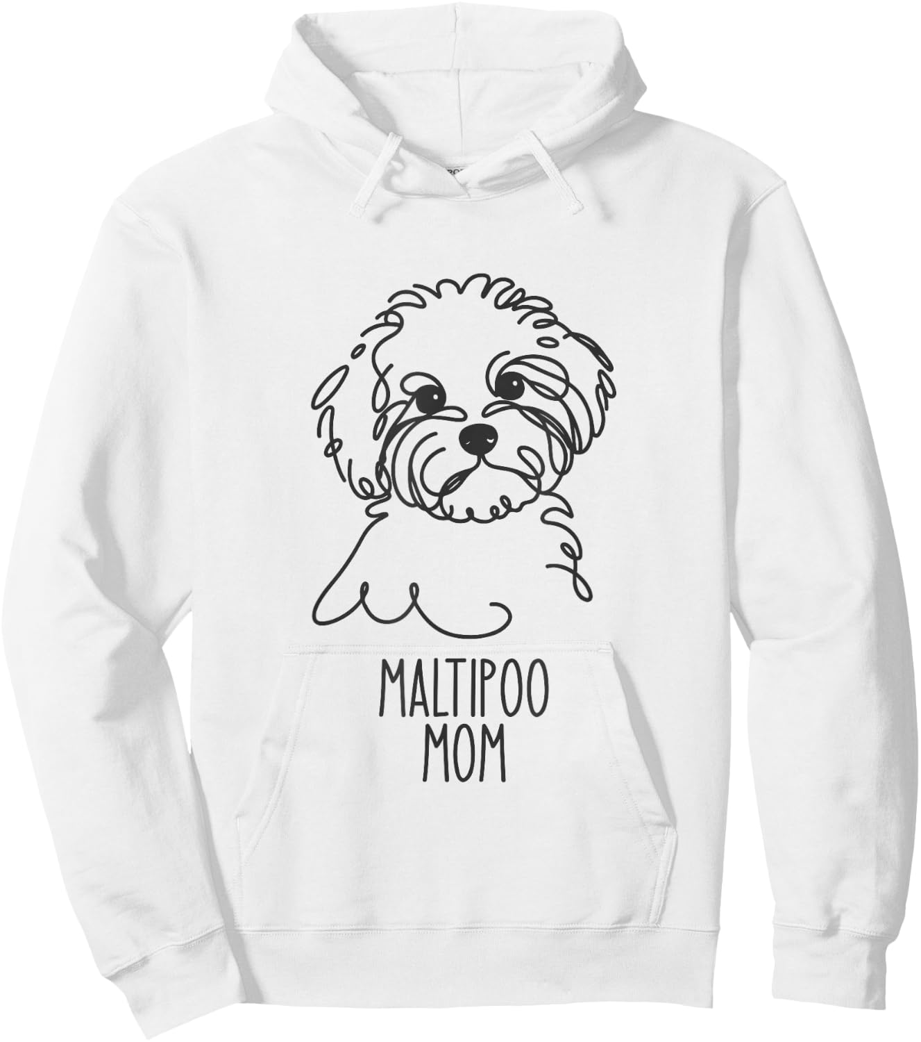 Line Art Best Dog Mom Women - Maltipoo Hoodie - Hoodie | White