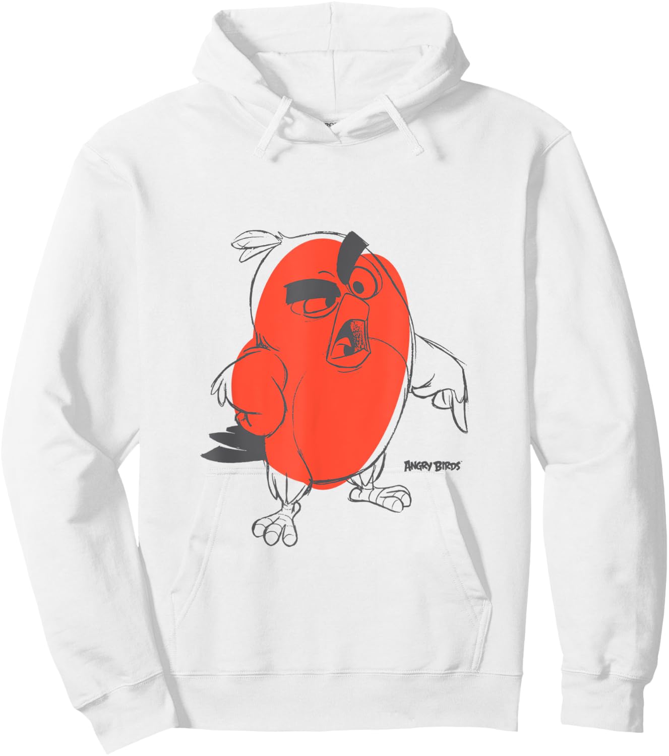 Angry Birds Red Character Sketch Official Merchandise Hoodie - Hoodie | White