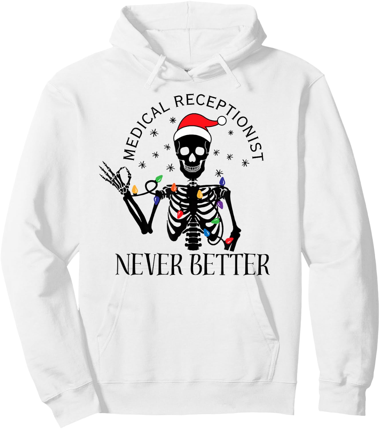 Funny Medical Receptionist Christmas Med Receptionist Clinic Hoodie - Hoodie | White