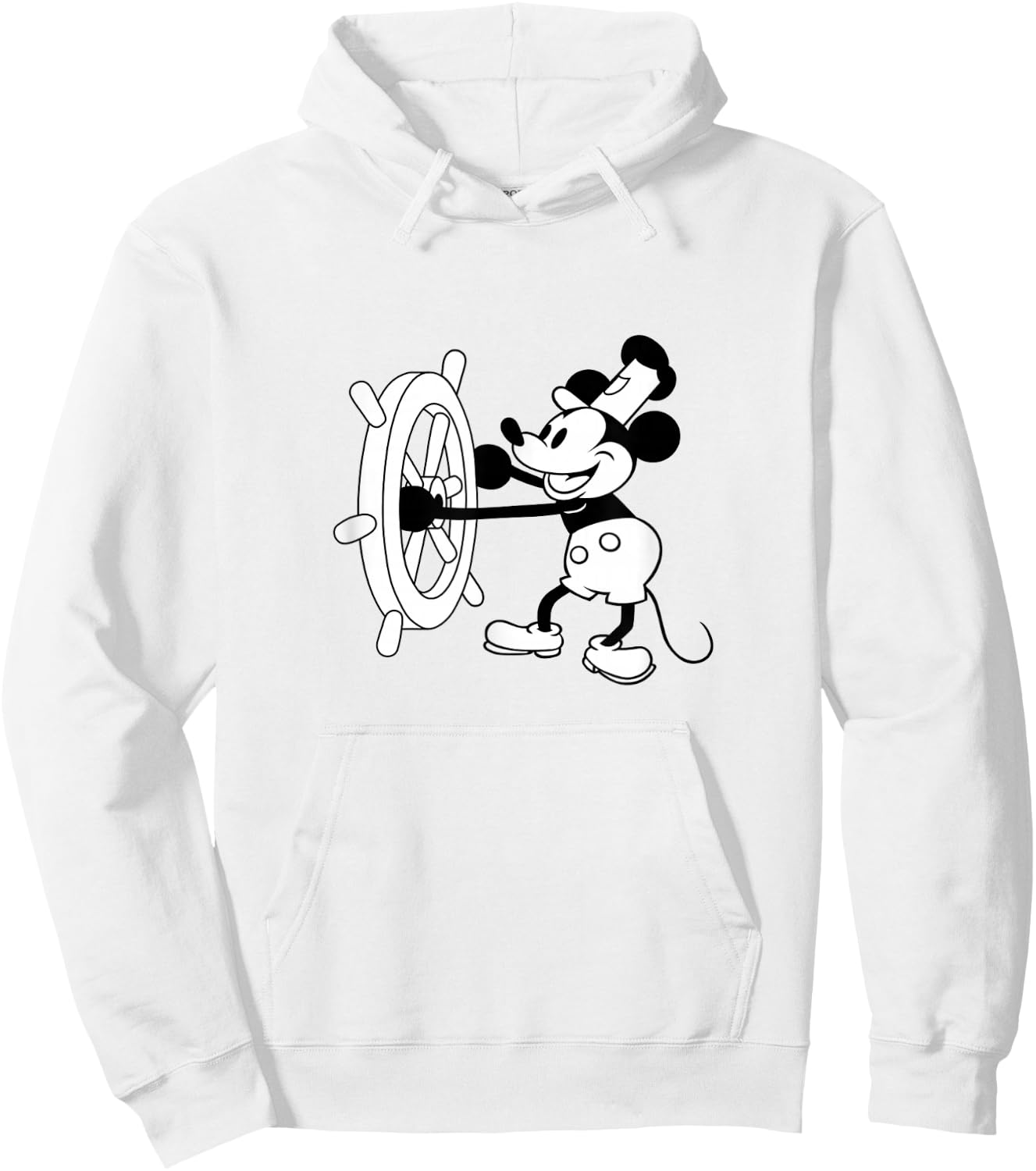 VarieTees Steamboat Willie - All Time Classic Mickey Cartoon , Small Hoodie - Hoodie | White