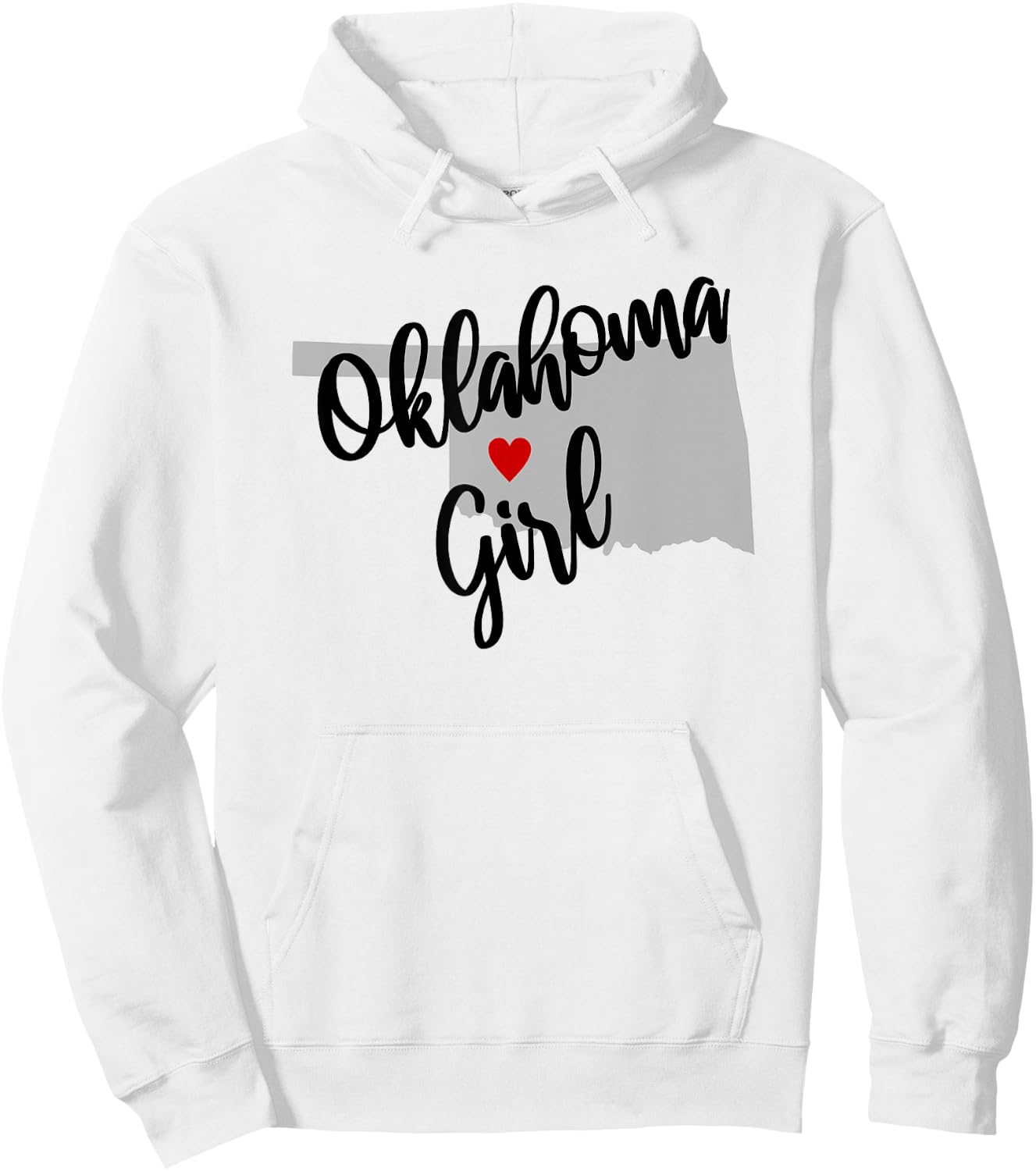 Oklahoma Girl Home State Cute Heart Hoodie - Hoodie | White