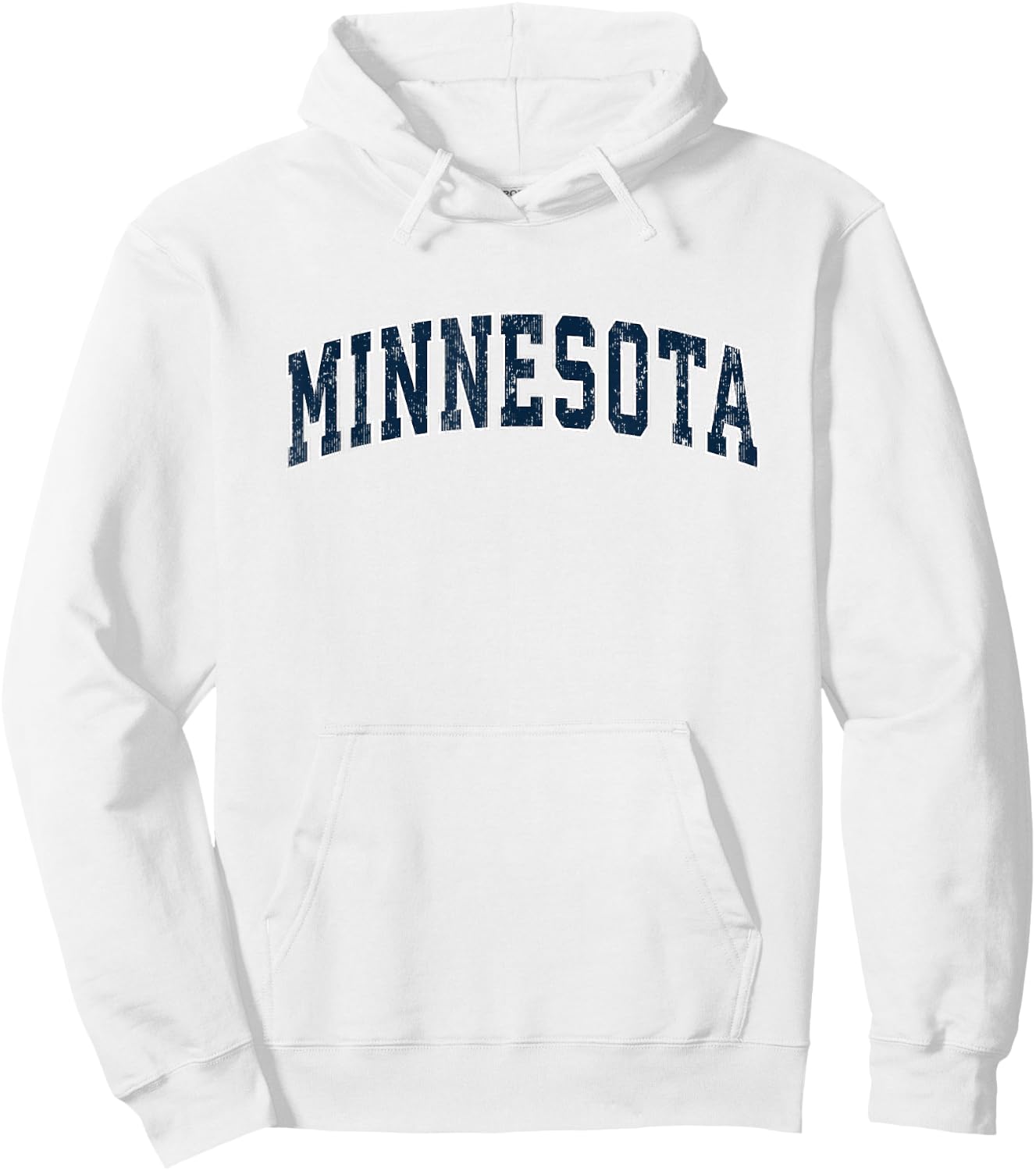 Minnesota MN Vintage Sports Design Navy Design Hoodie - Hoodie | White