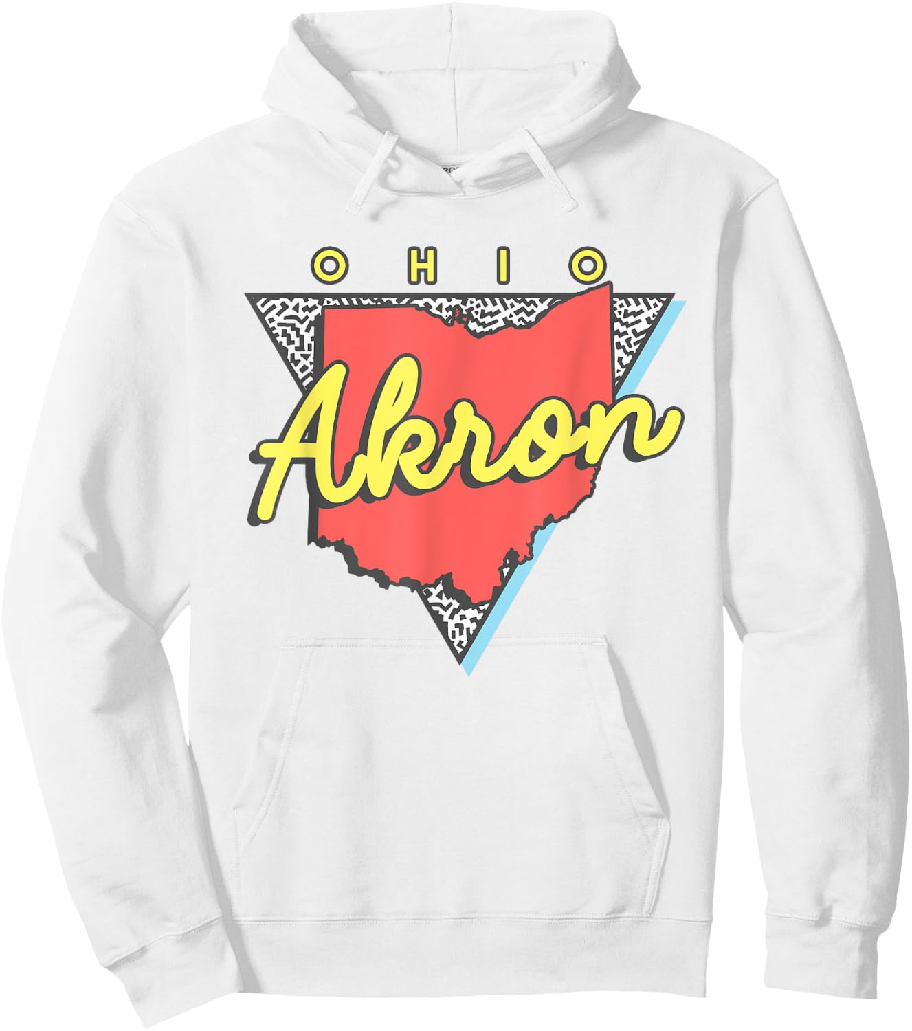 Akron Ohio Retro Triangle OH City Hoodie - Hoodie | White
