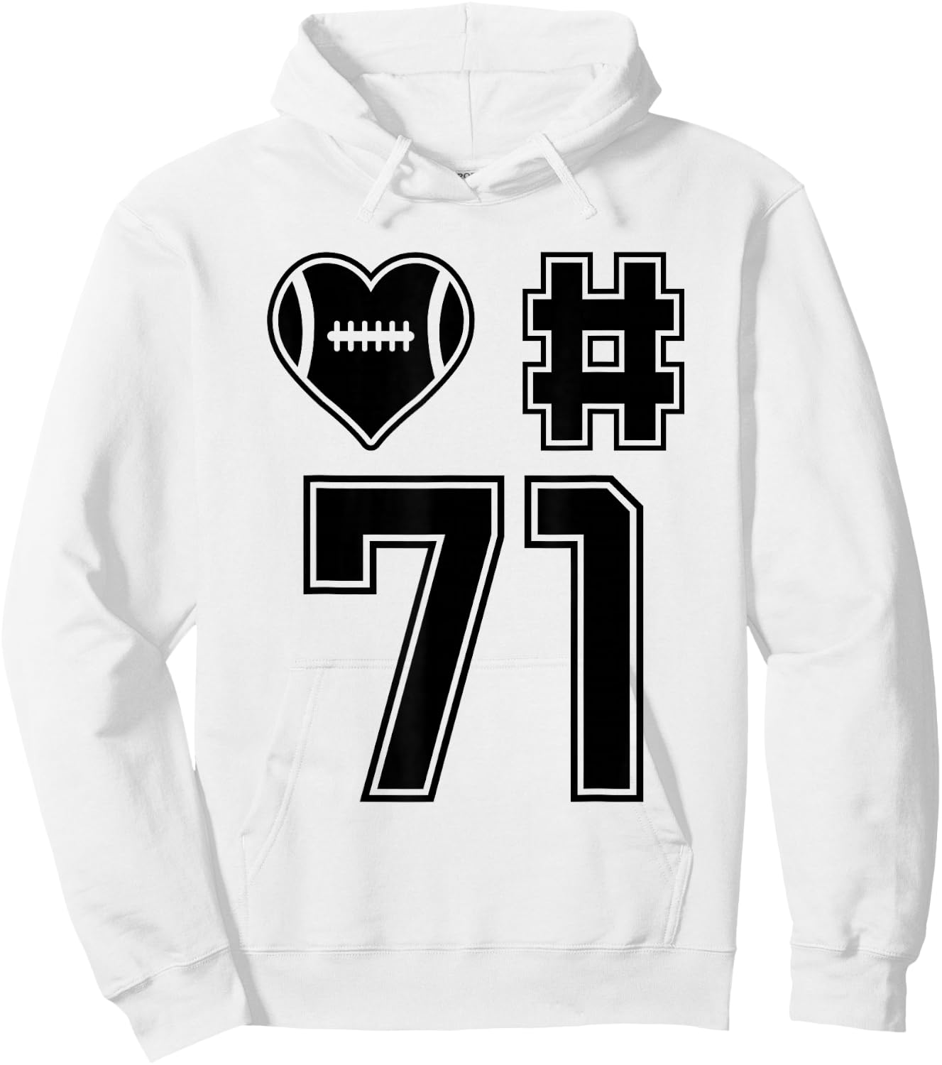 Love & Support Football Player Number 71 Hoodie - Hoodie | White