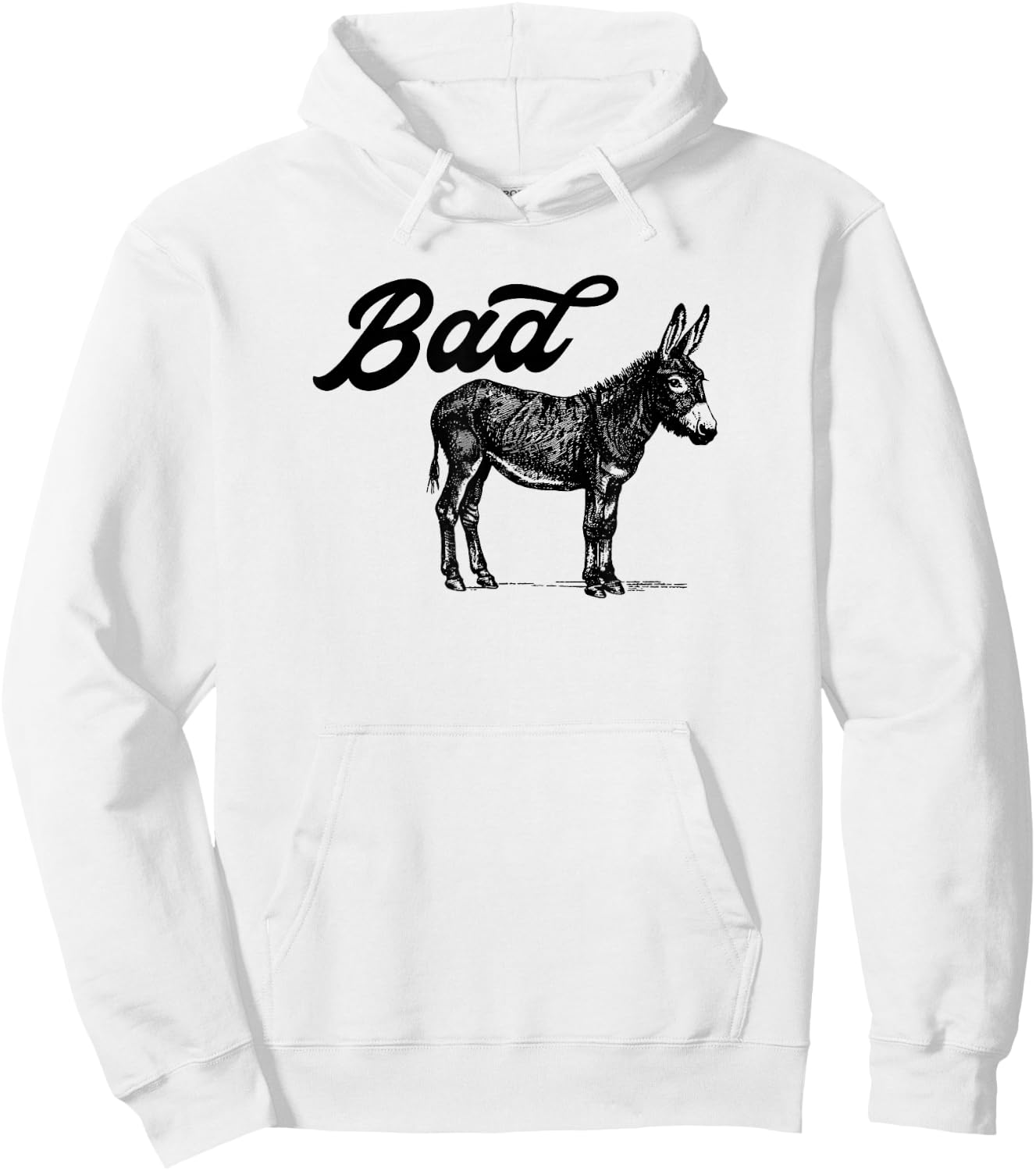 Bad Ass Vintage Distressed Retro Donkey Mule Burro Hoodie - Hoodie | White