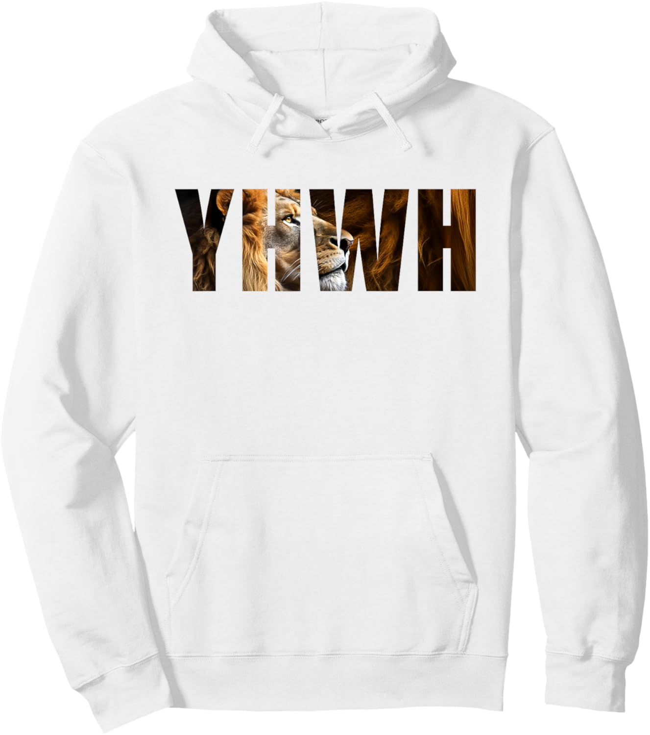 YHWH Lion of Judah: Tetragrammaton Hebrew Name of GOD Yahweh Hoodie - Hoodie | White