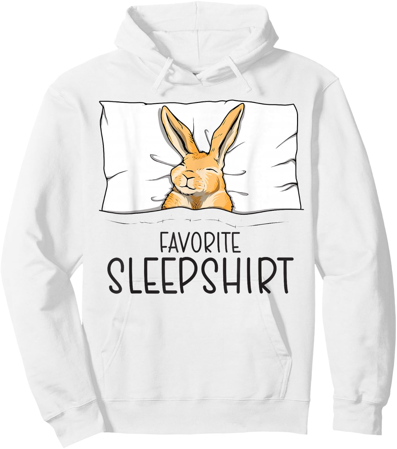 Favorite Sleepshirt, Napping Rabbit Pajama Hoodie - Hoodie | White