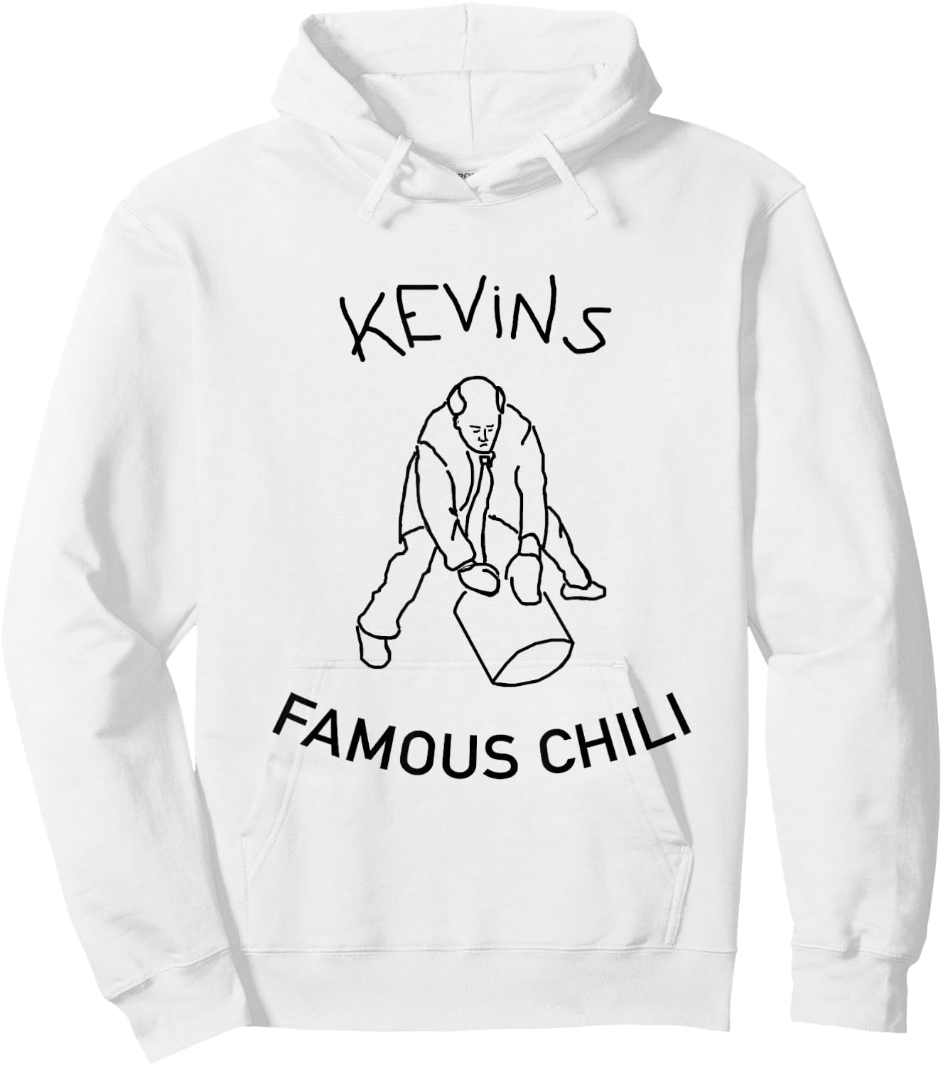 RyDesign -Adults White Cotton Blend Small The Office Kevin Chili Hoodie - Hoodie | White