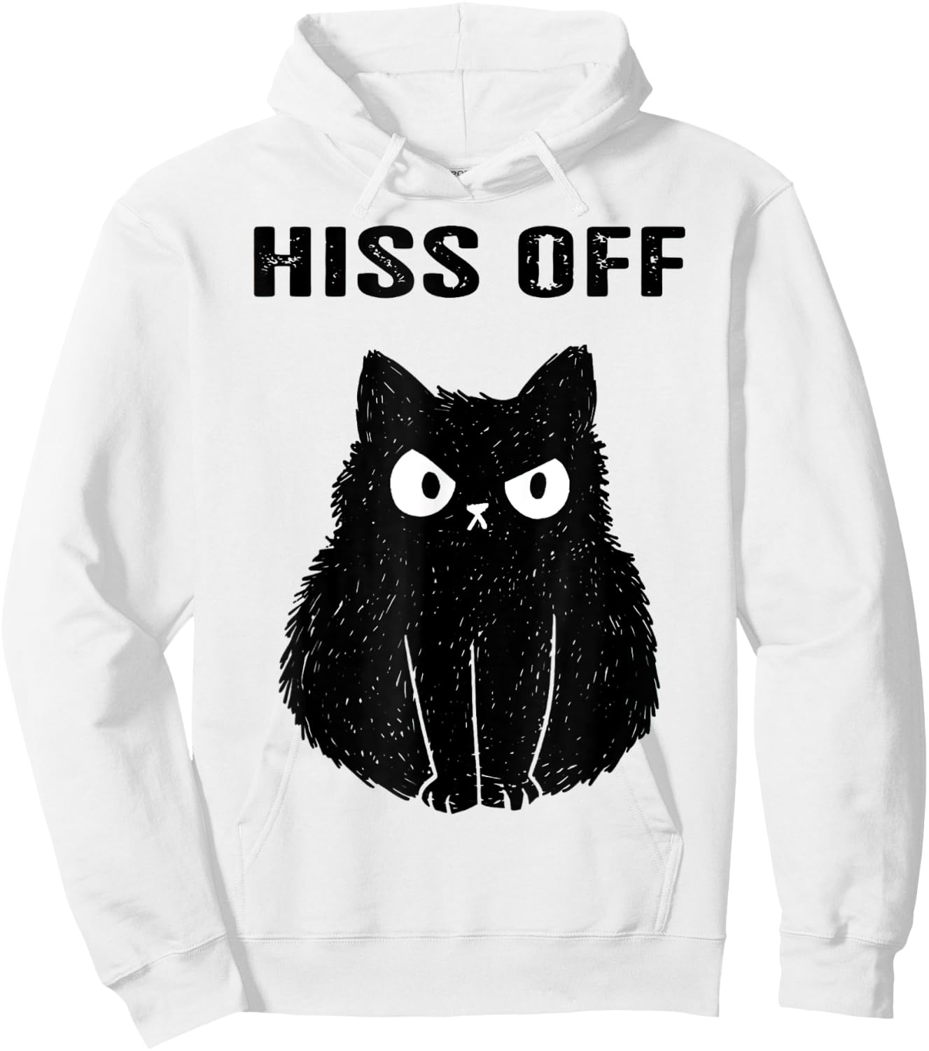 Black Cat Hiss Off Hoodie - Hoodie | White