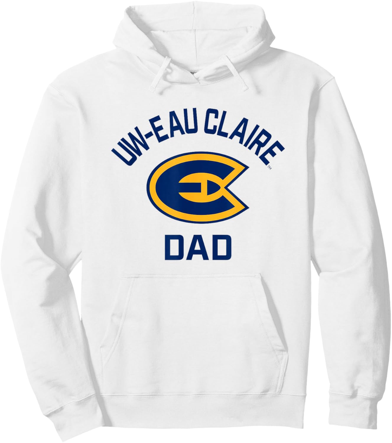 University of Wisconsin-Eau Claire Blugolds Arched Dad Hoodie - Hoodie | White