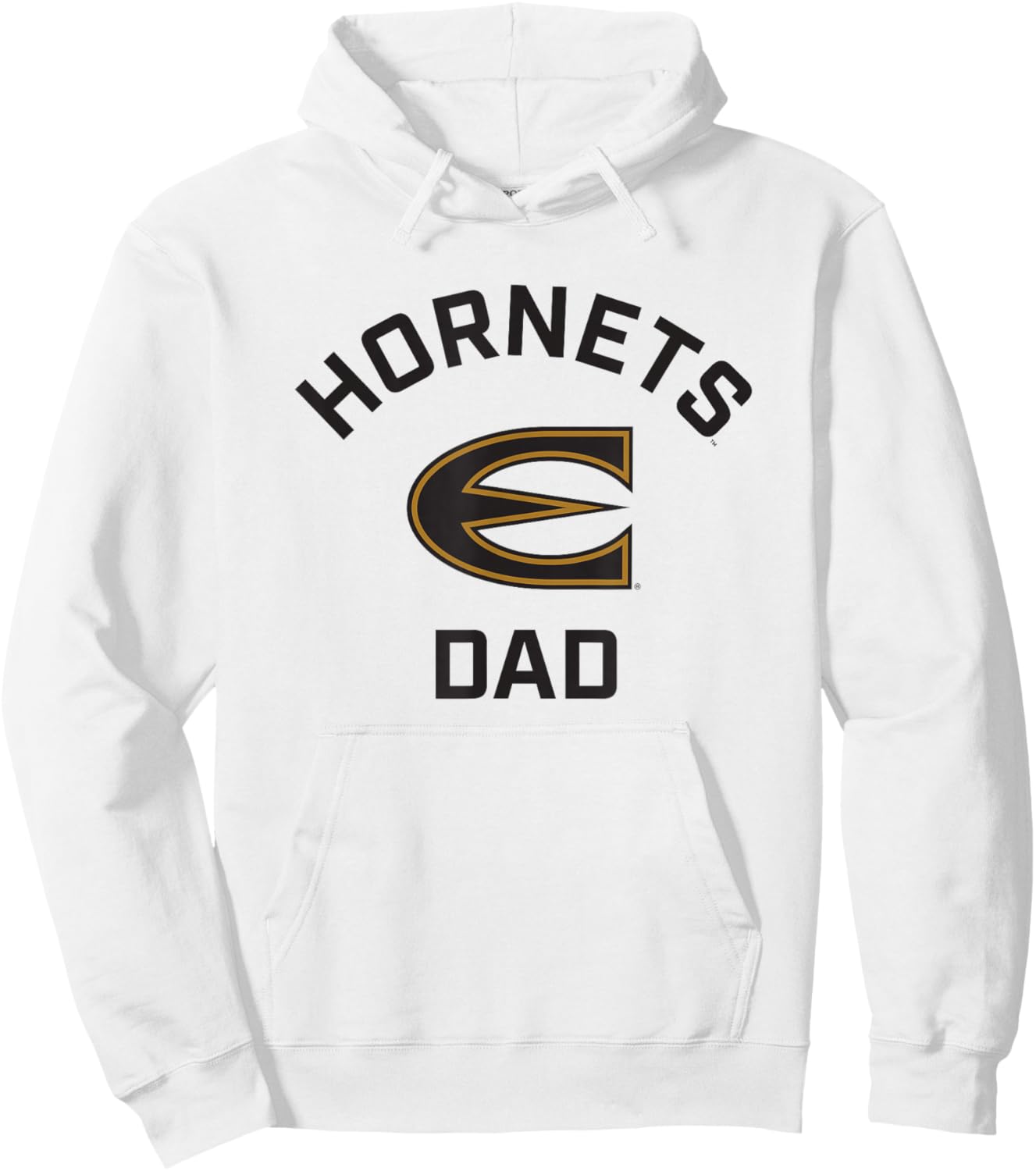 Emporia State University ESU Hornets Arched Dad Hoodie - Hoodie | White