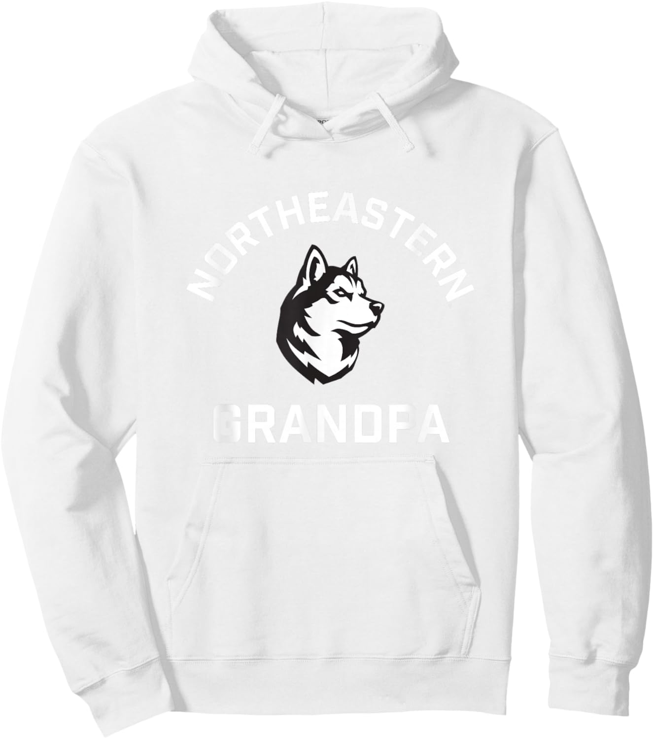 Northeastern University NEU Huskies Arched Grandpa Hoodie - Hoodie | White