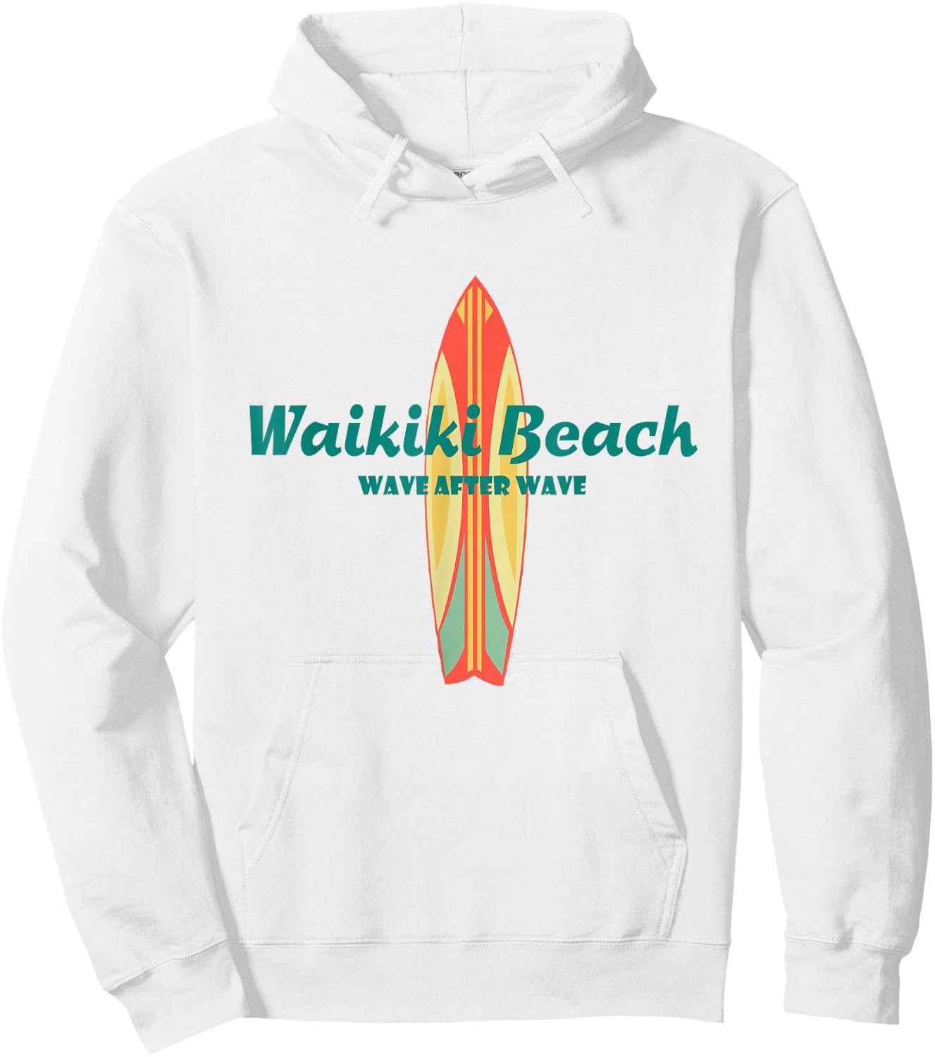 Waikiki Beach Hawaii Souvenir Retro Vintage Surf Gifts Hoodie - Hoodie | White