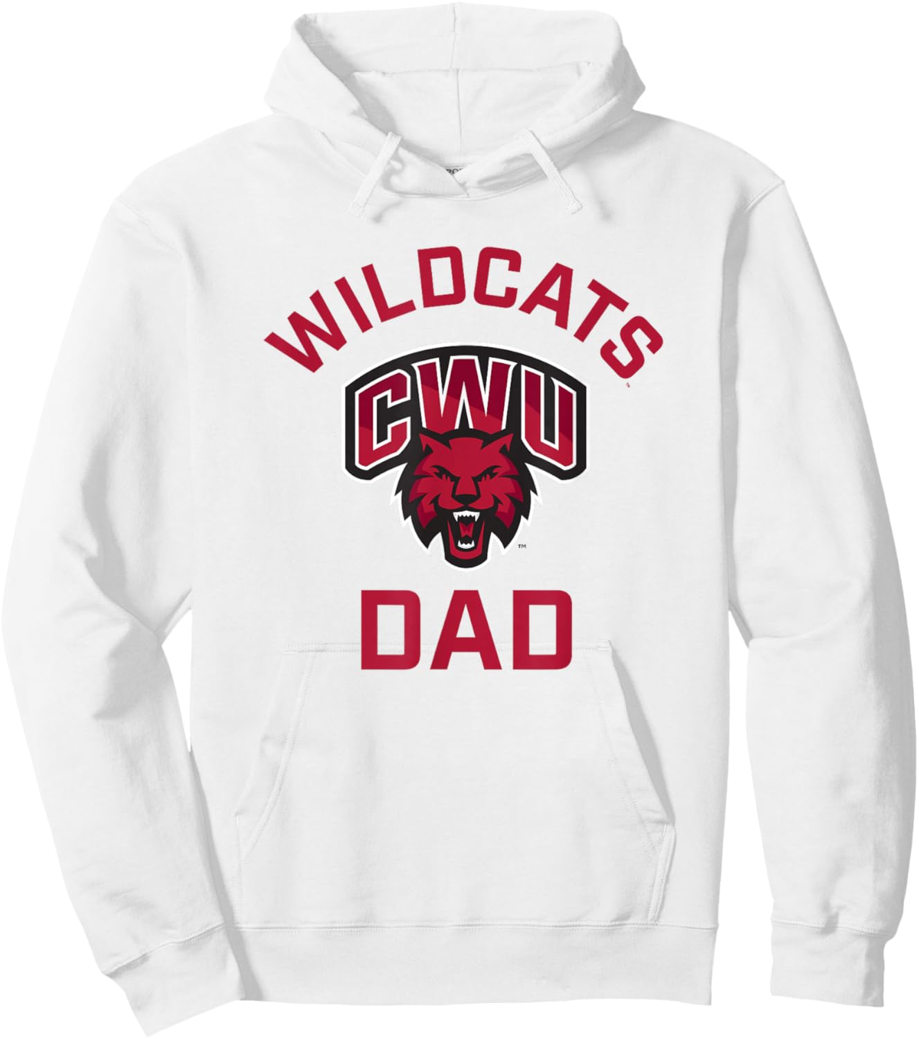 Central Washington University Wildcats Arched Dad Hoodie - Hoodie | White