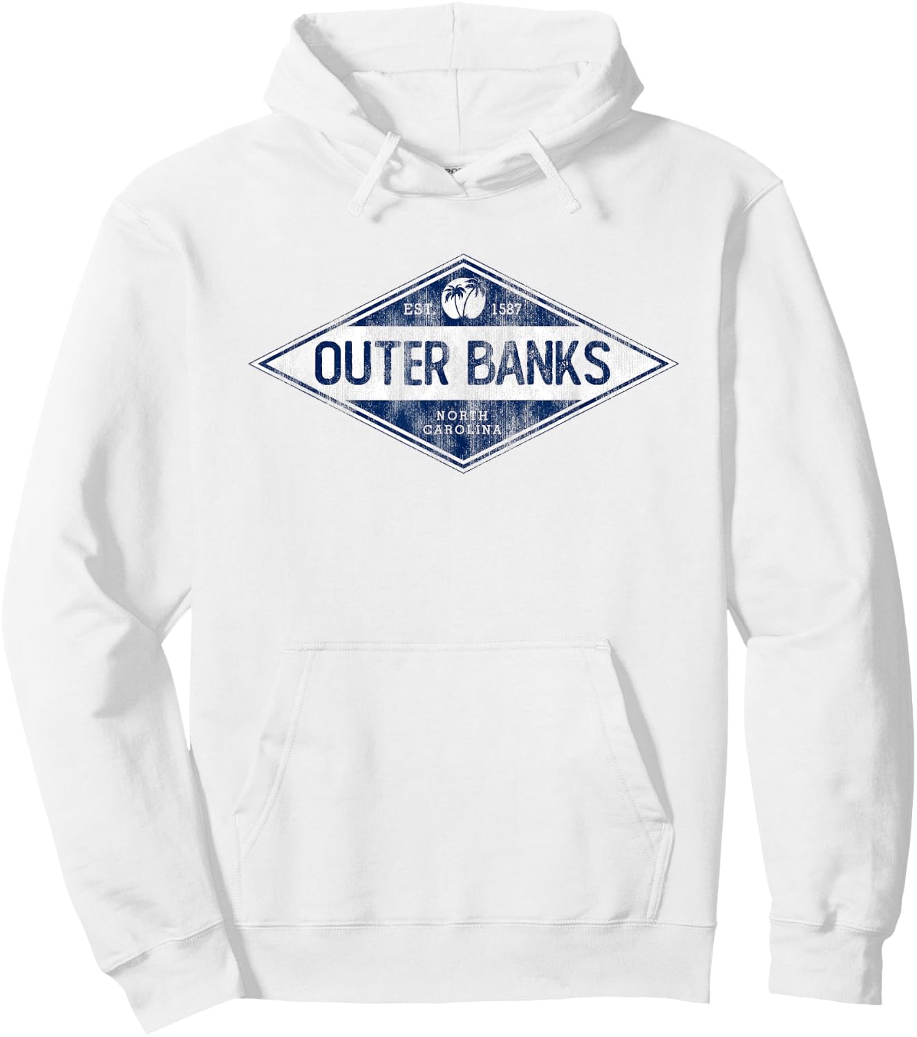 Vintage Outer Banks OBX North Carolina Retro Badge Souvenir Hoodie - Hoodie | White