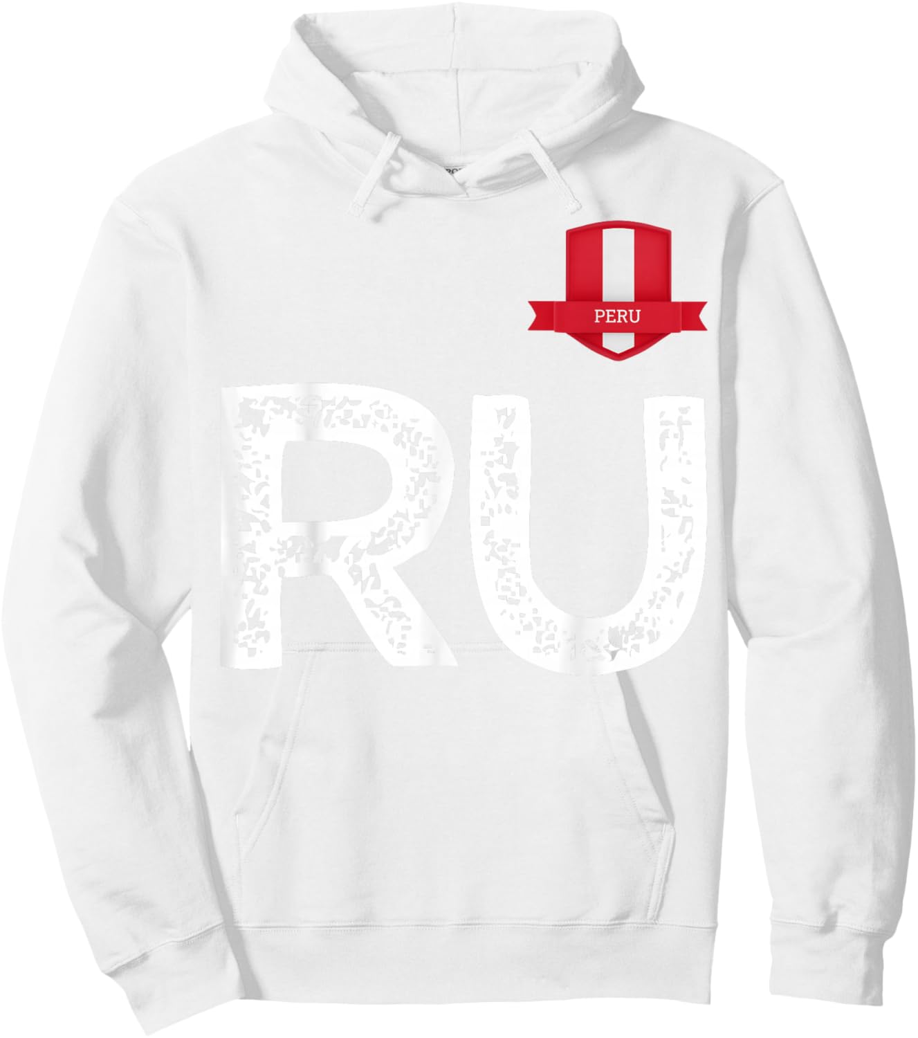 Peru Human-Flag Letter R and U Peru Hoodie - Hoodie | White