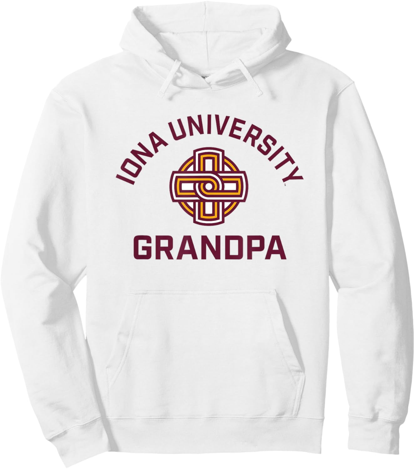 Iona University Gaels Arched Grandpa Hoodie - Hoodie | White