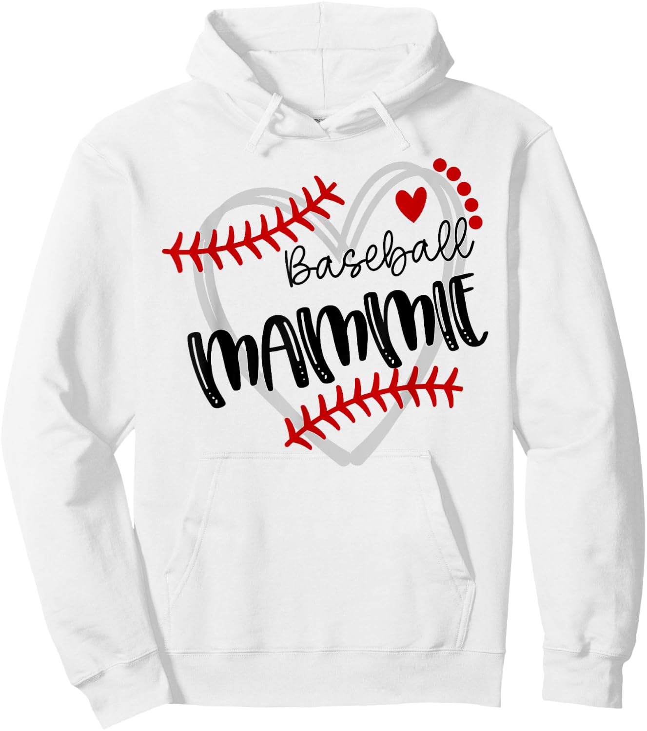 Personalized Baseball Heart Cute Mammie Women Baseball Hoodie - Hoodie | White