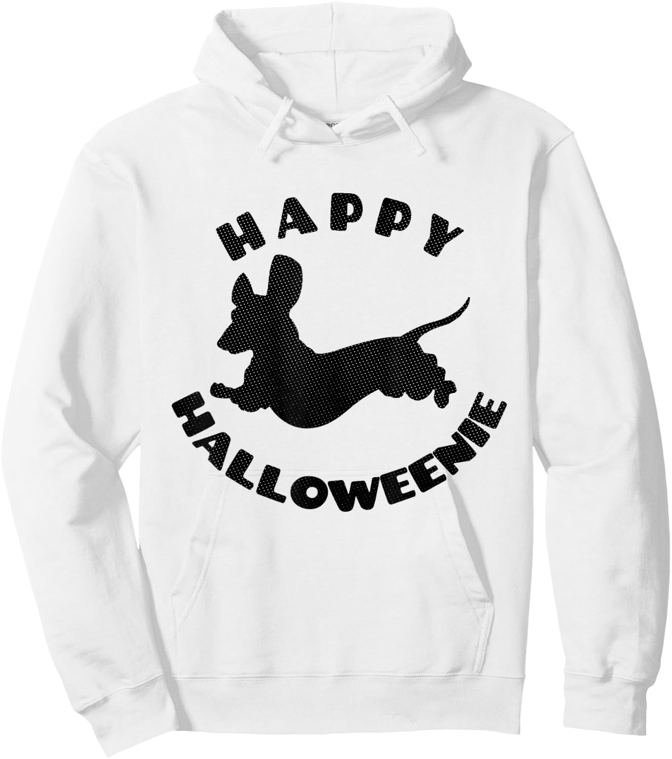 Happy Halloweenie - Funny Dachshund Dog Halloween Pun Hoodie - Hoodie | White