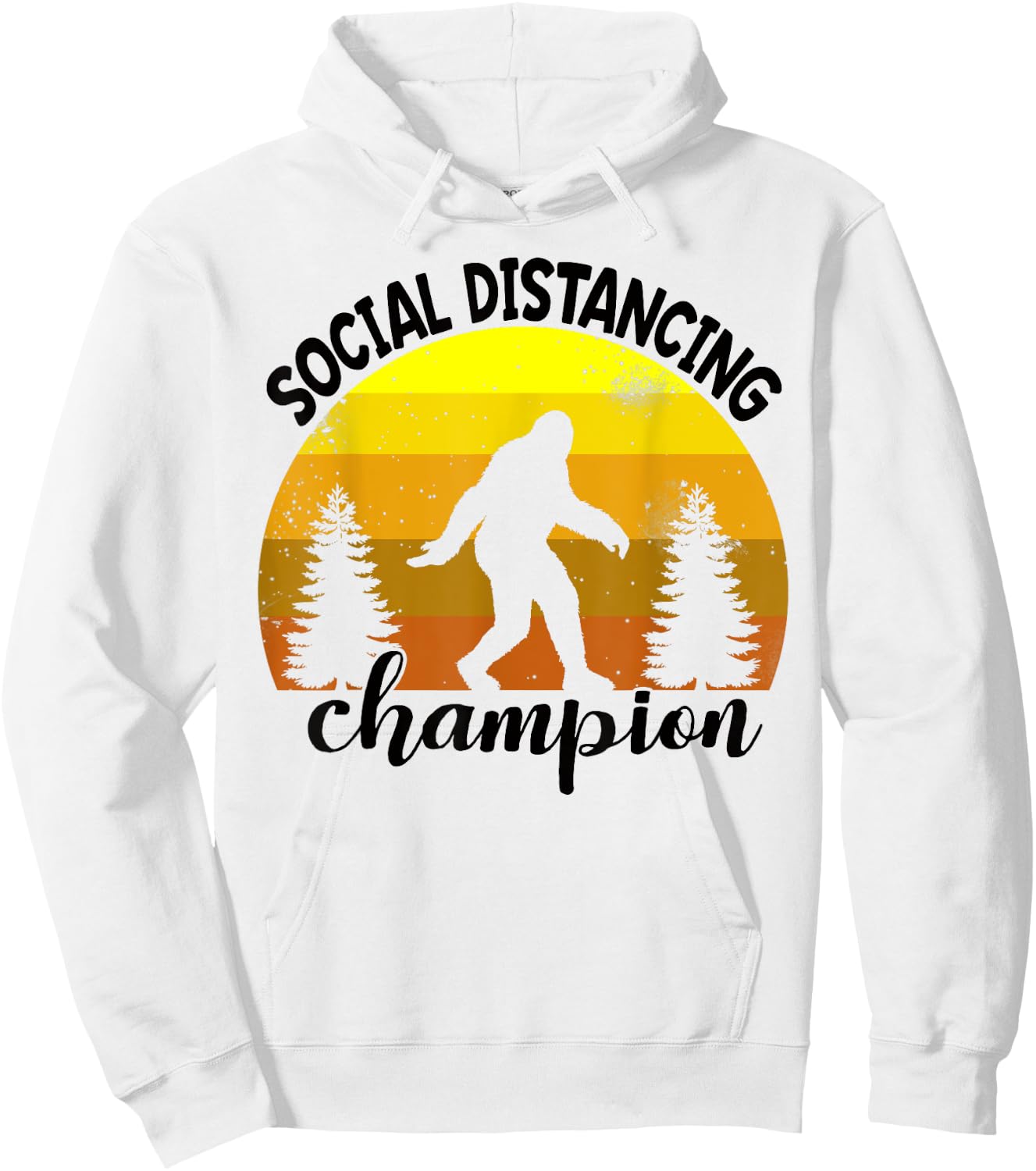 BigFoot Sasquatch Social Distance Shirt Vintage Camping Gift Hoodie - Hoodie | White