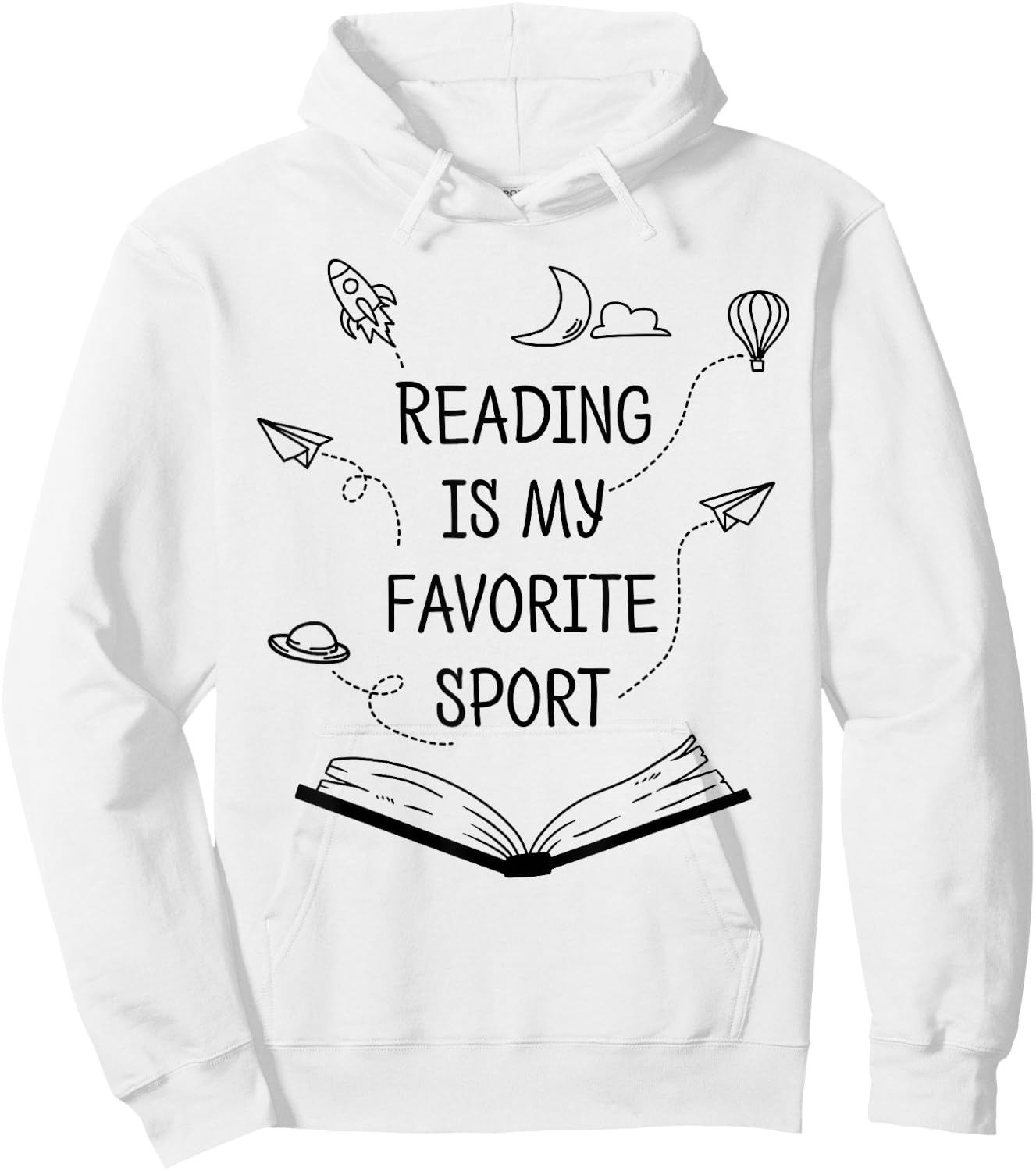 Reading Is My Favorite Sport Read Bookworm Book Lover Gift Hoodie - Hoodie | White