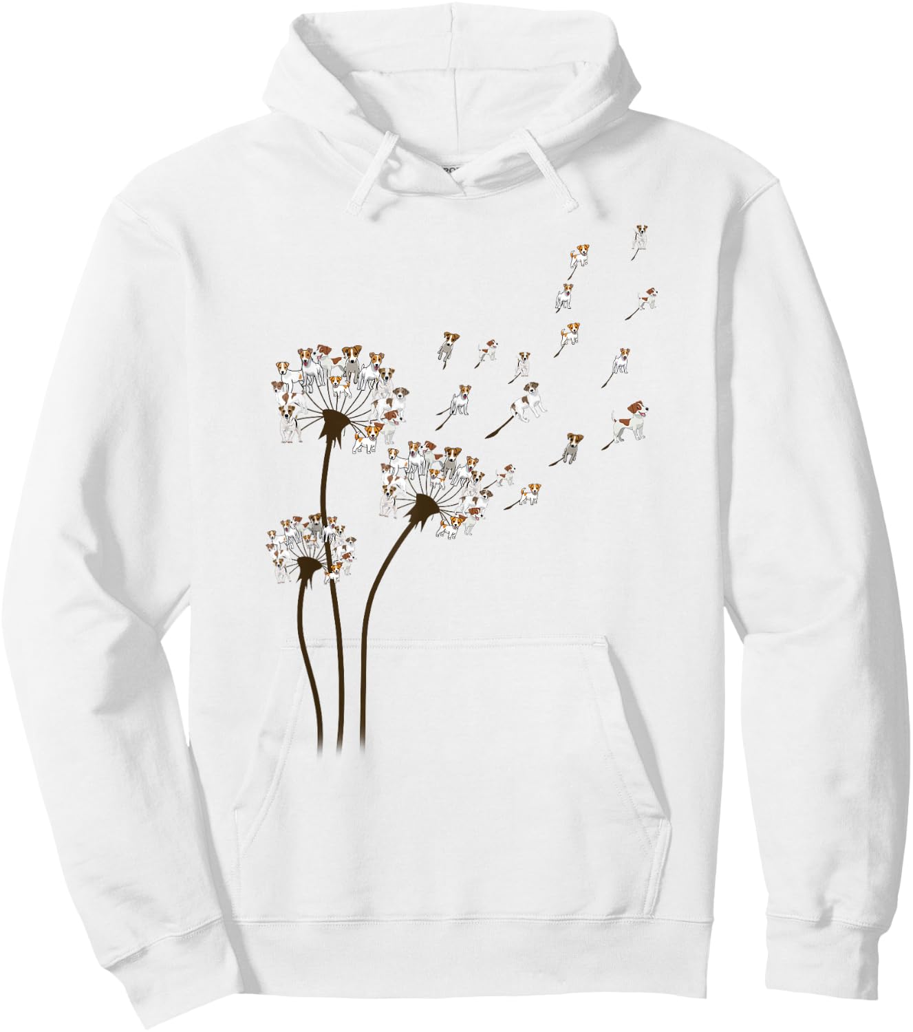 Jack Russell Terrier Dandelion Flower Funny Dog Lovers Hoodie - Hoodie | White