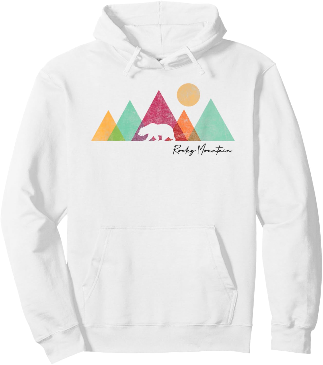 Rocky Mountains National Park Colorado Souvenir Bear Graphic Hoodie - Hoodie | White