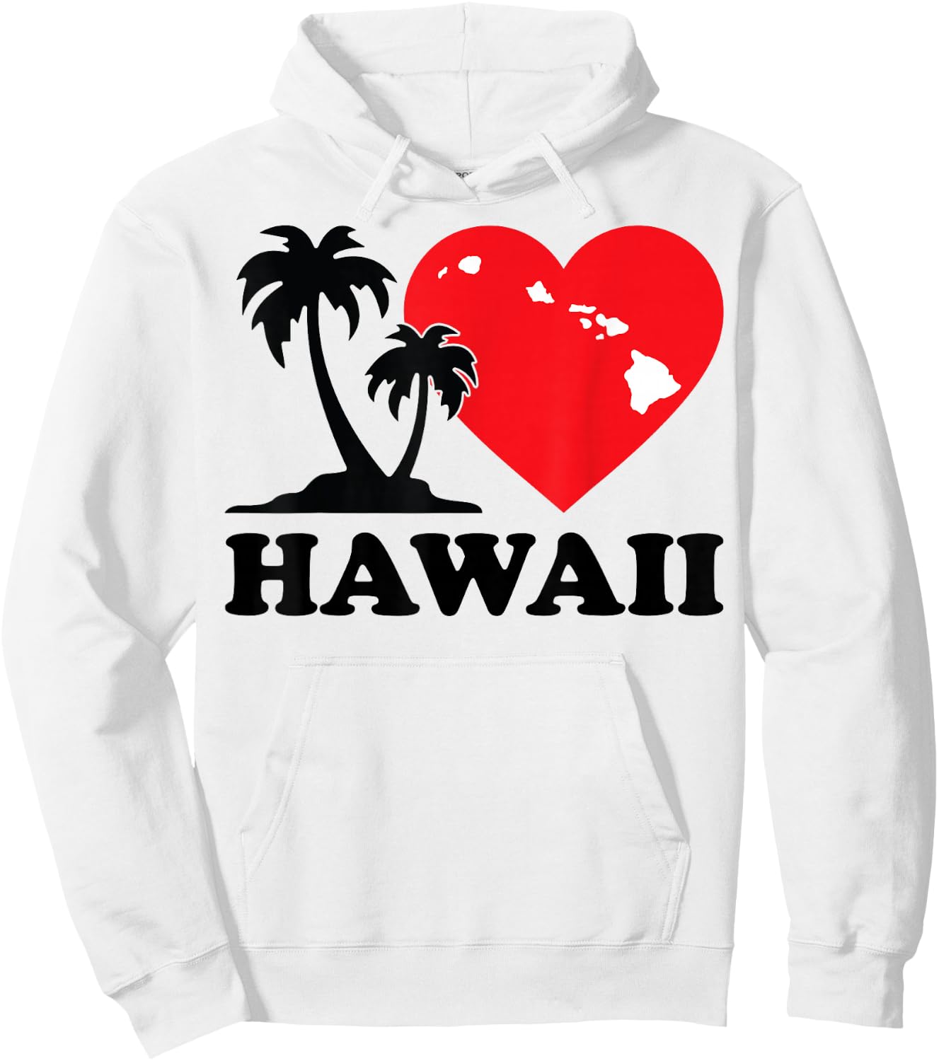 I love Hawaii Hawaiian heart palm Women Men Kids Hoodie - Hoodie | White