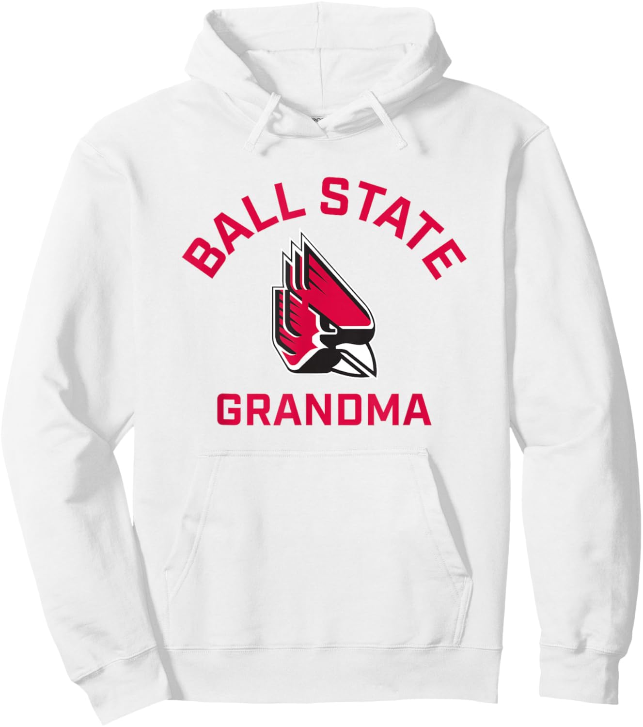 Ball State University Cardinals Arched Grandma Hoodie - Hoodie | White