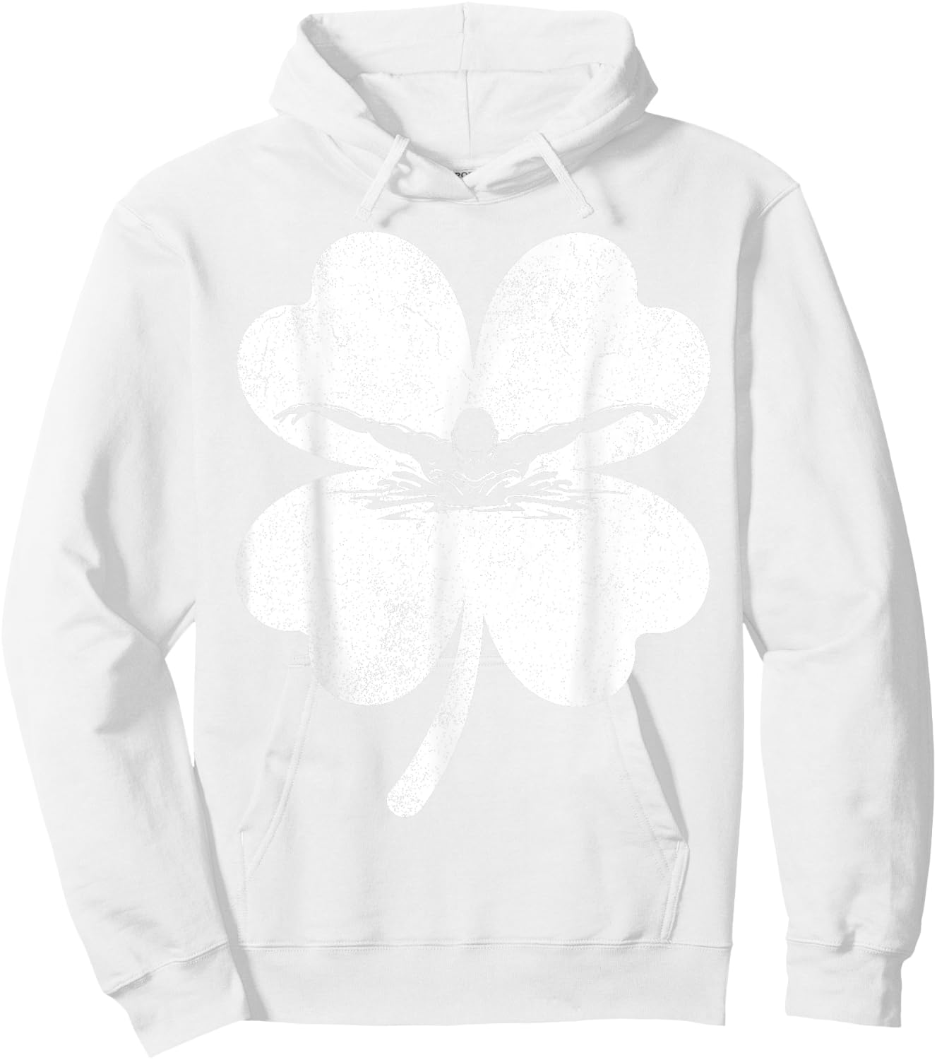 Swimming St Patrick Day Lucky Shamrock Swimmer Boys Girls Hoodie - Hoodie | White