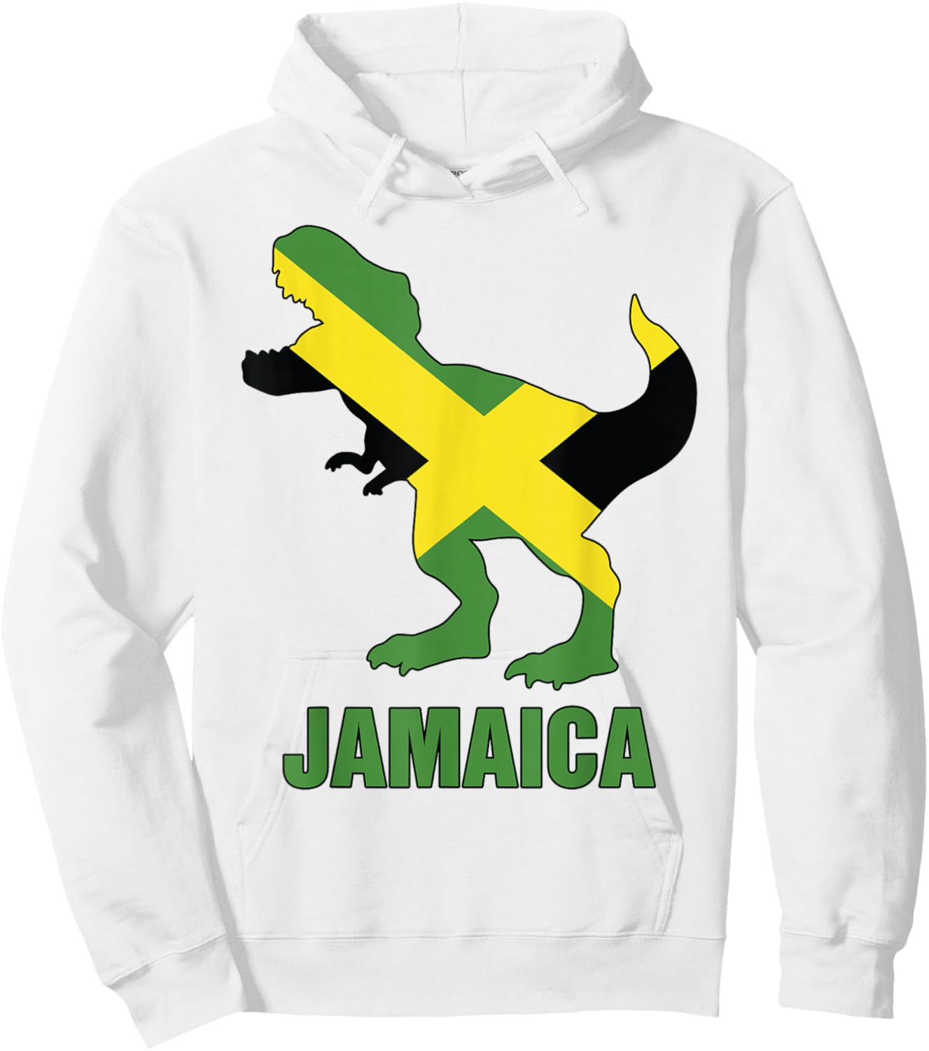 Jamaica-Shirt Boys T-Rex Jamaican Flag Toddler Kids Hoodie - Hoodie | White
