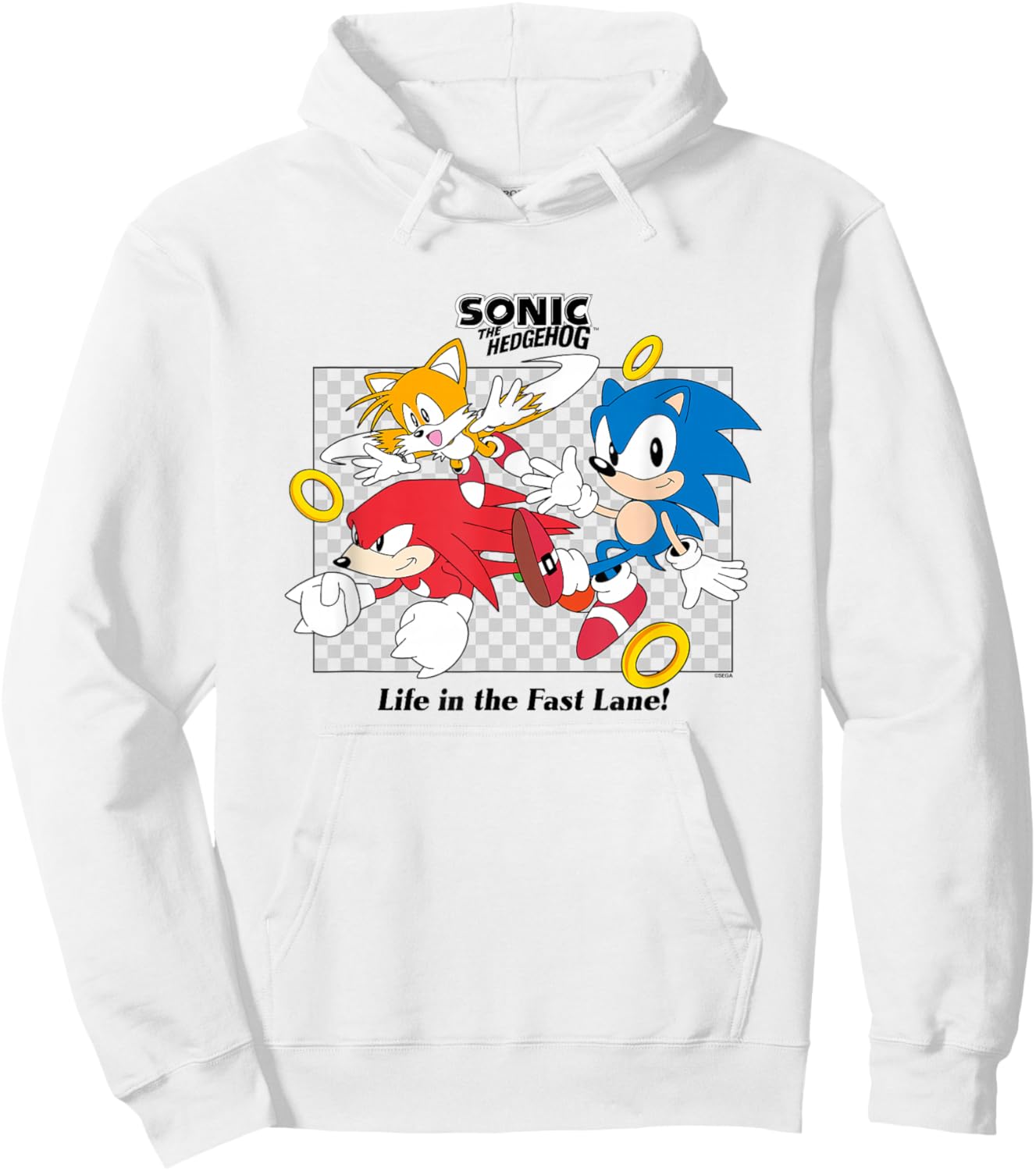 Sonic The Hedgehog Life In The Fast Lane Tails & Knuckles Hoodie - Hoodie | White