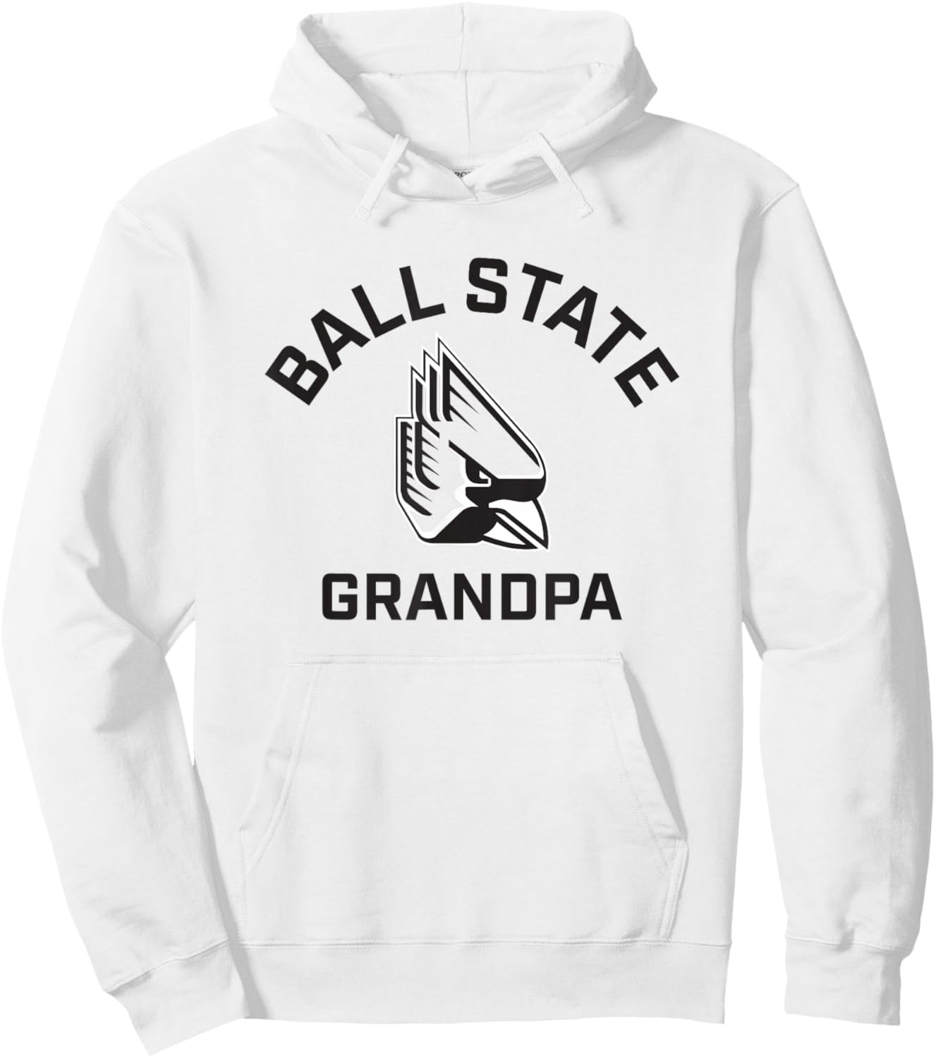Ball State University Cardinals Arched Grandpa Hoodie - Hoodie | White