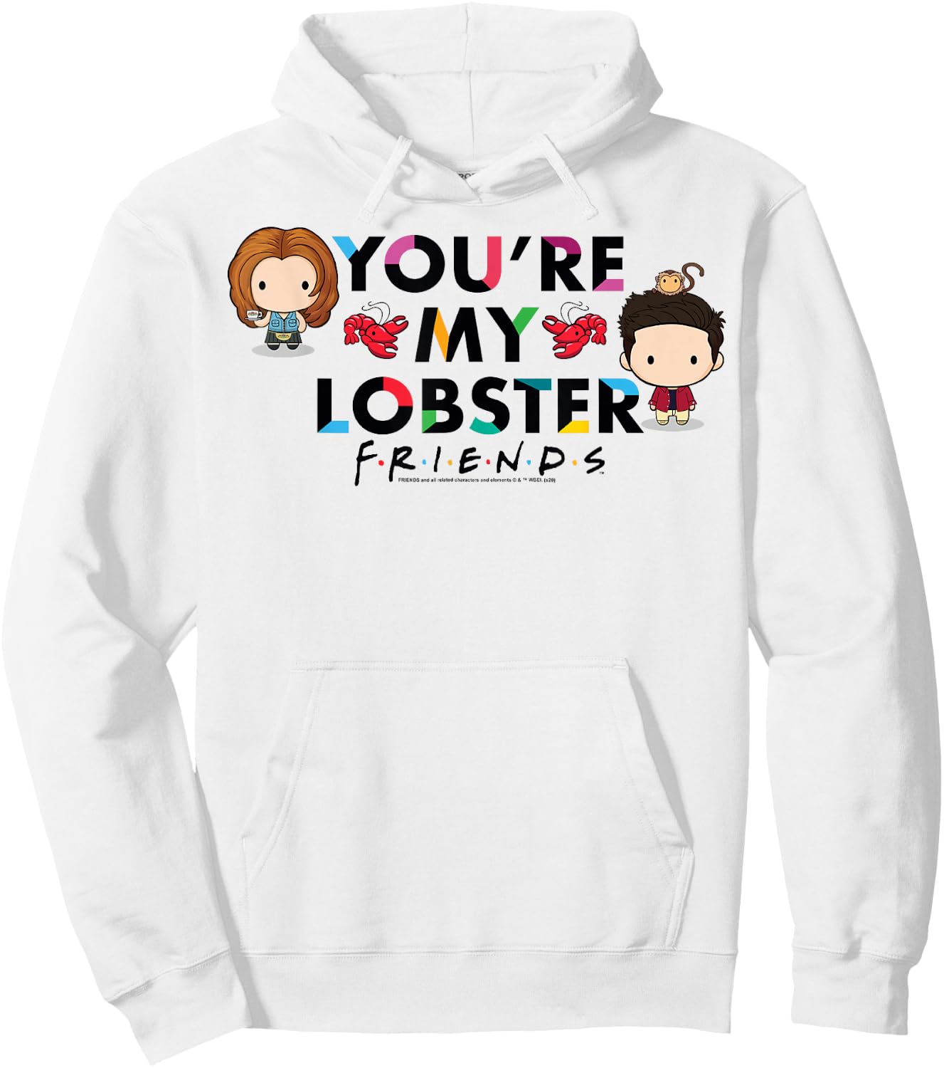 Friends Chibi Ross & Rachel You're My Lobster Hoodie - Hoodie | White
