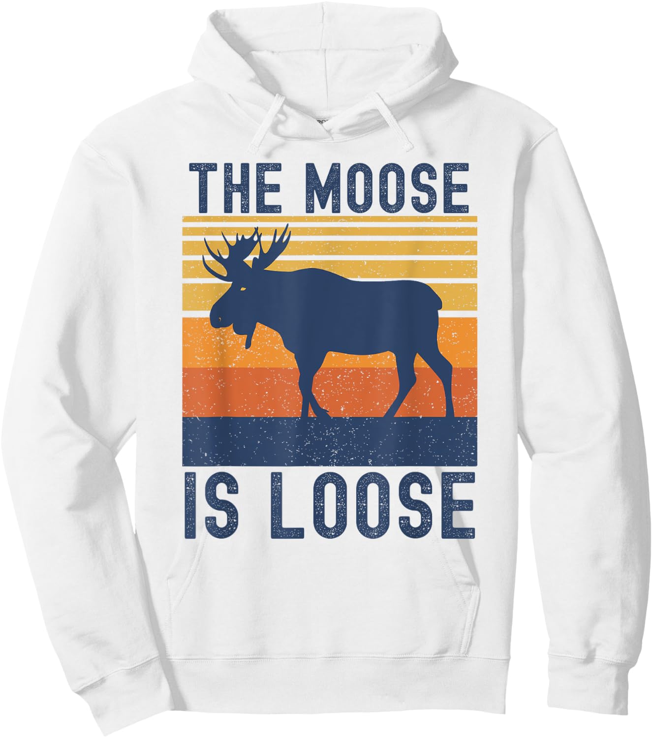 Retro Vintage Moose Is Loose Funny Moose Lover Hoodie - Hoodie | White