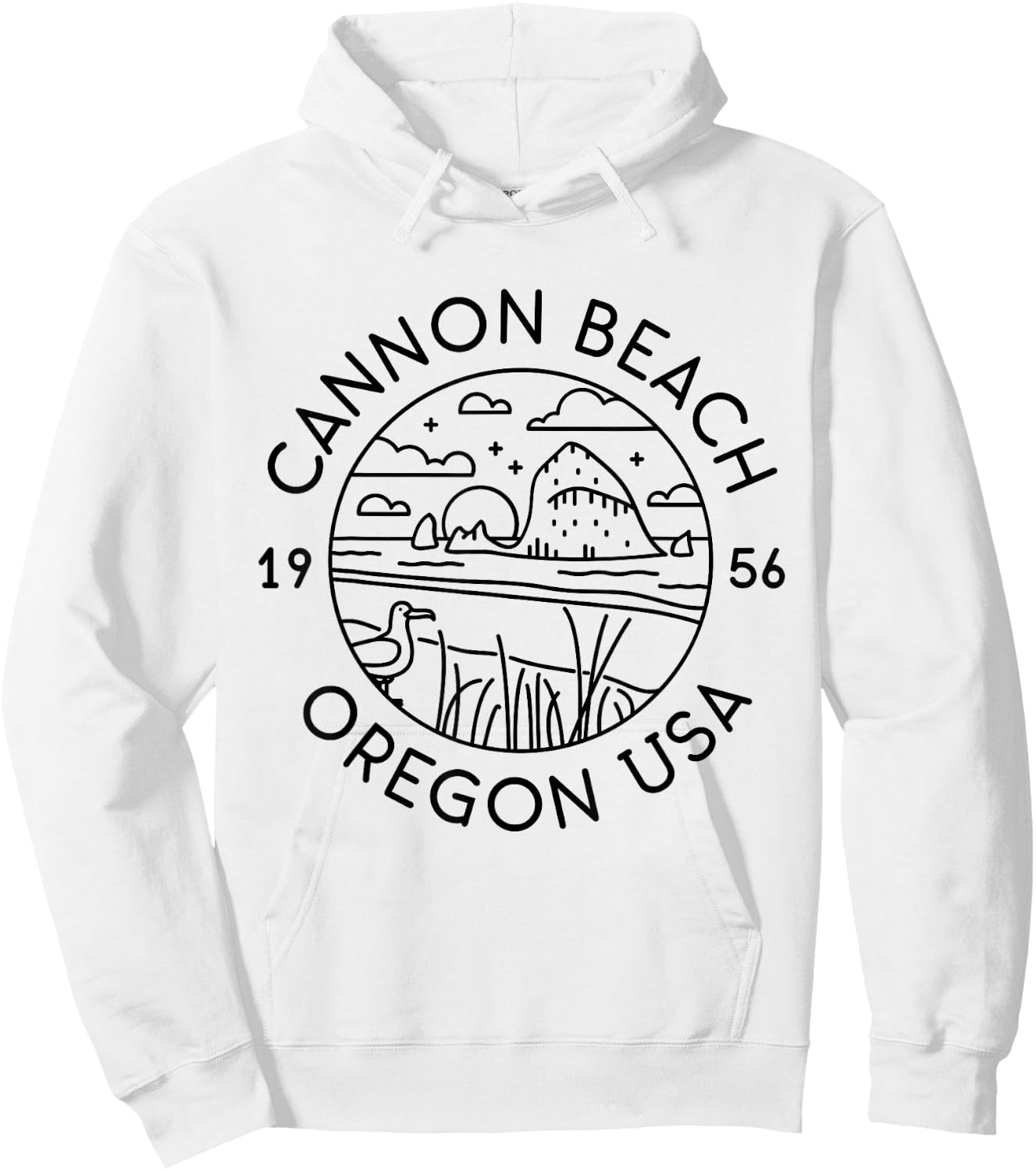Cannon Beach 1956 Oregon Clatsop Hoodie - Hoodie | White