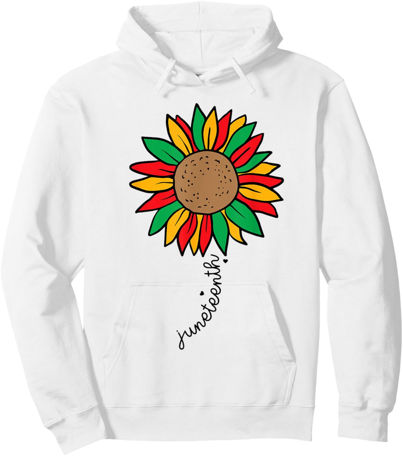 Juneteenth Colorful Sunflower Juneteenth Flower Hoodie - Hoodie | White