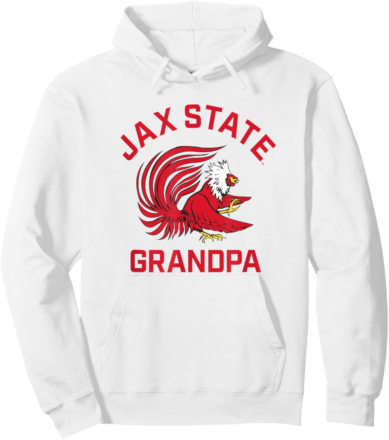 Jacksonville State University JSU Gamecocks Arched Grandpa Hoodie - Hoodie | White