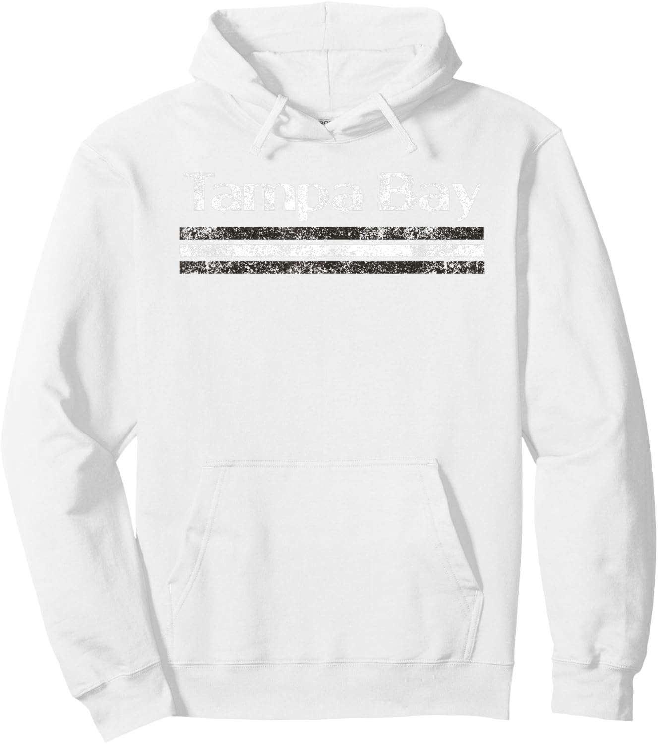Tampa Bay Florida Retro Vintage Weathered Stripe Throwback Hoodie - Hoodie | White