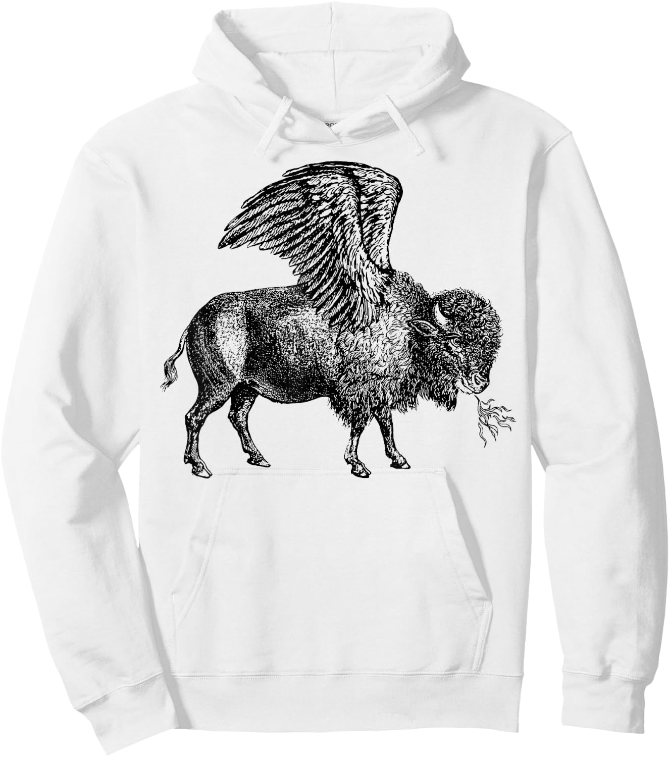 Funny design Buffalo Wings Hot Foodie Chicken Bison Vintage Hoodie - Hoodie | White