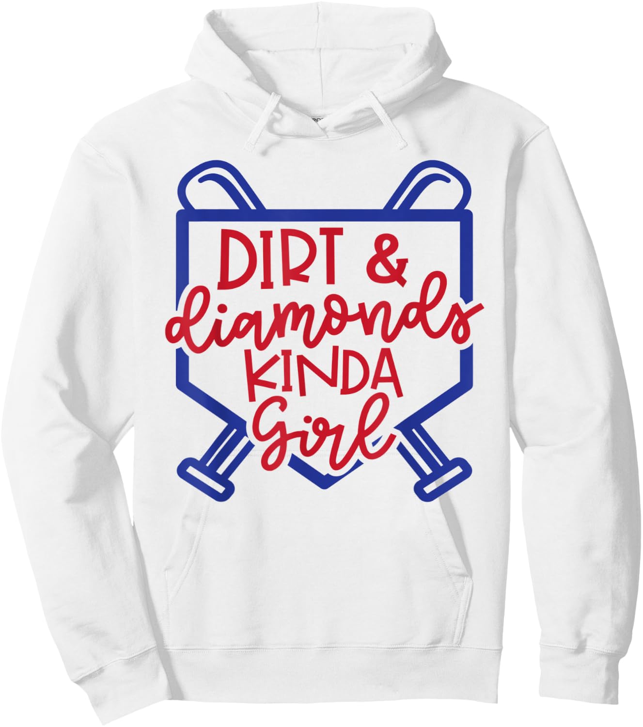 Dirt and Diamonds Kinda Girl Softball Baseball Cute Funny Hoodie - Hoodie | White