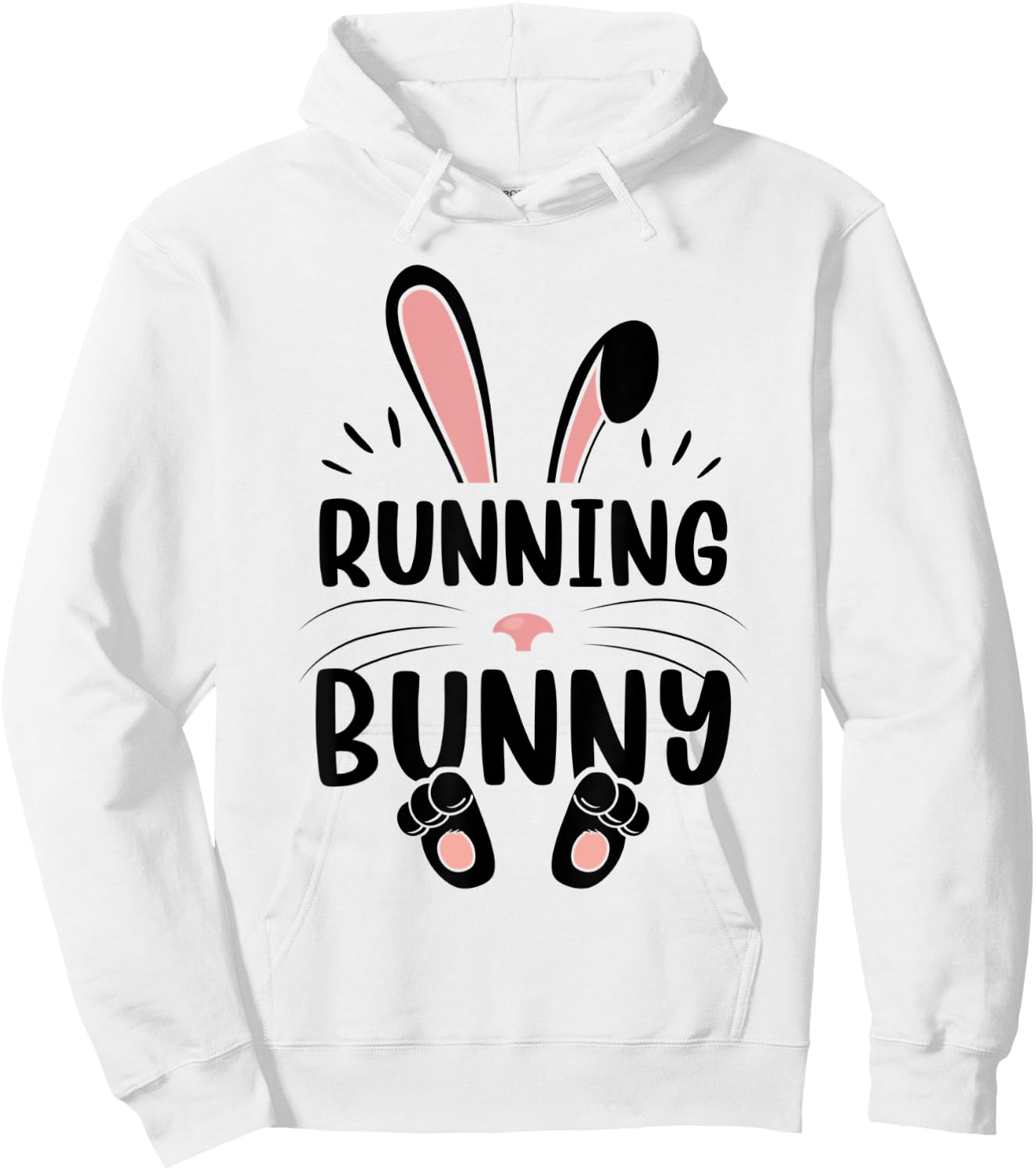 Running Bunny Funny Matching Easter Bunny Egg Hunting Hoodie - Hoodie | White