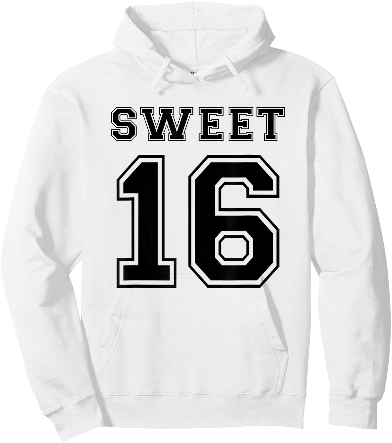 Girls Sweet 16 Present Birthday Party Football Jersey Hoodie - Hoodie | White